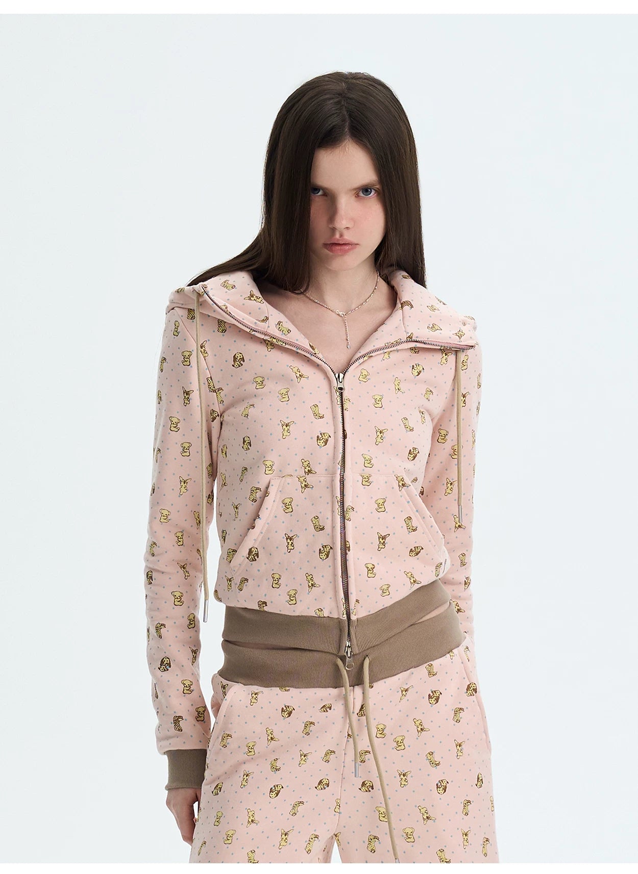 Printed Cotton Sweatshirt & Jogger Set