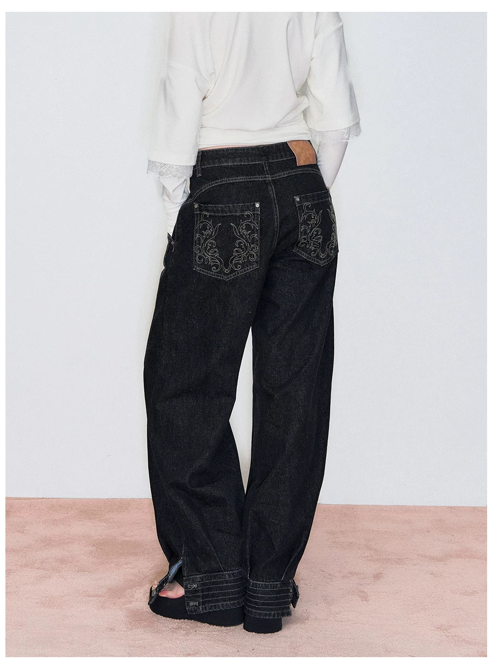 Deconstructed Patchwork Straight-Leg Denim Jeans
