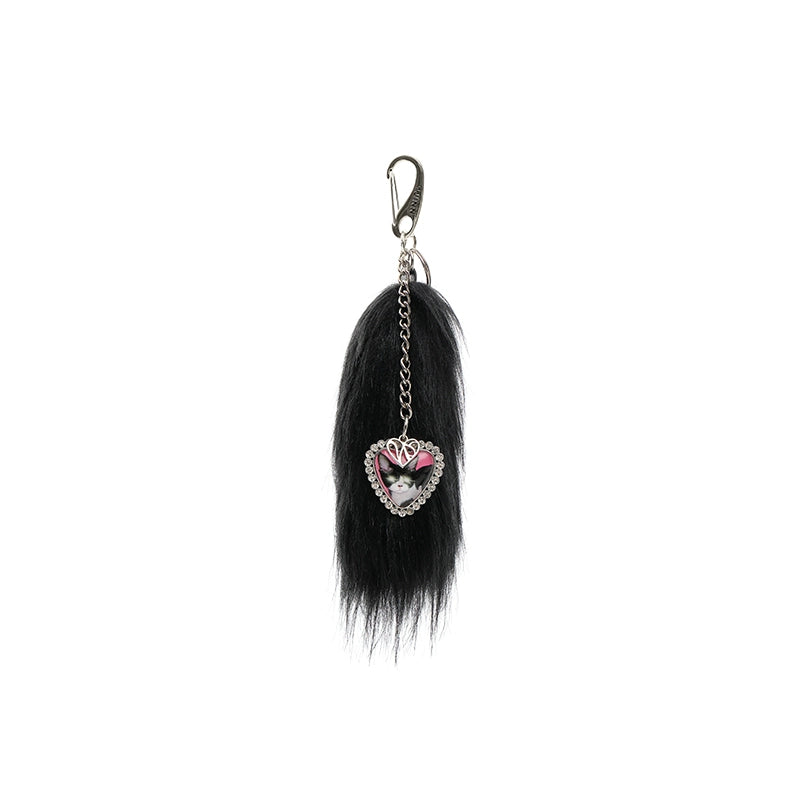 Black & White Cat Tail Keychain - CHINASQUAD