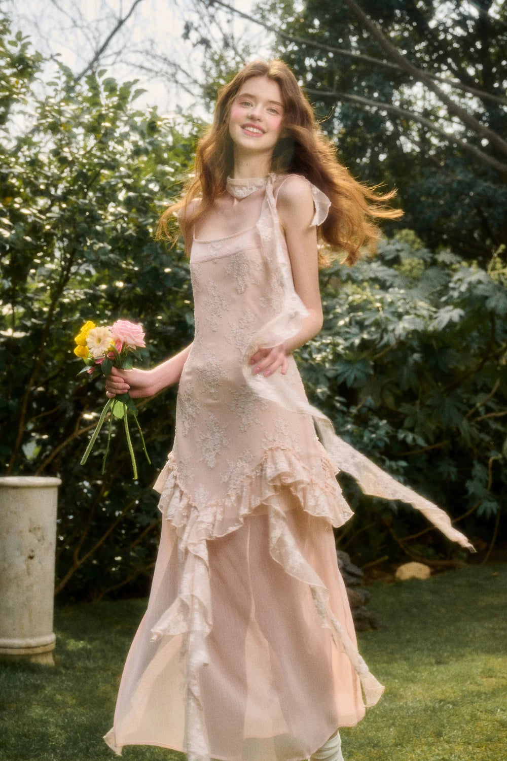 Pink Cloud Lace Fairy Dress