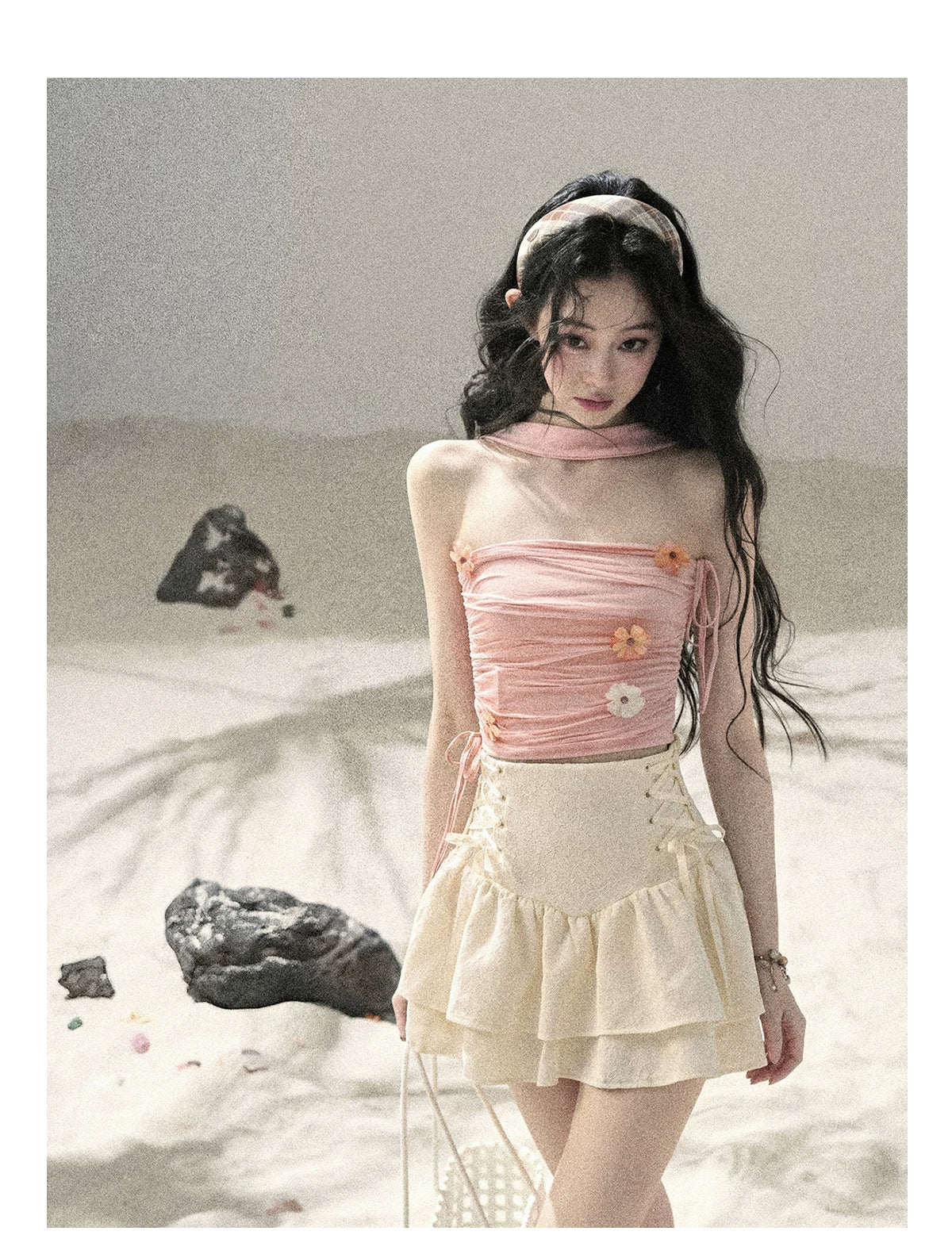 Crushed Spring Peach Blossom Top