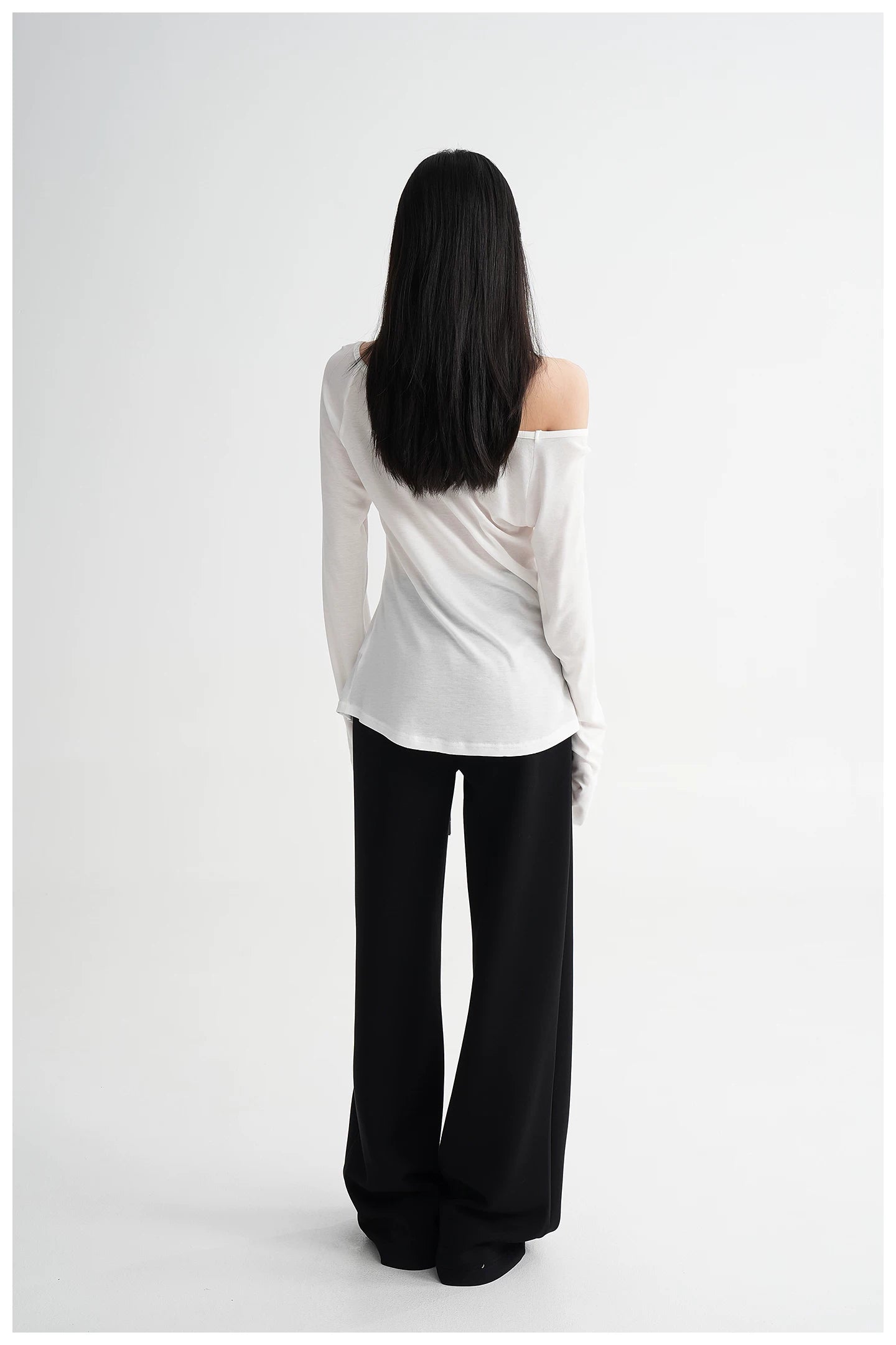 Waist-Cinching Fitted Long Sleeve T-Shirt