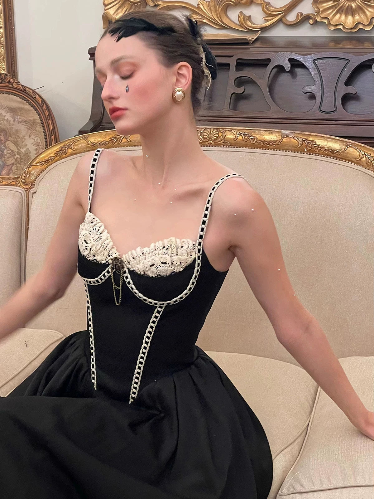 Villain Kate Corset Strap Little Black Dress