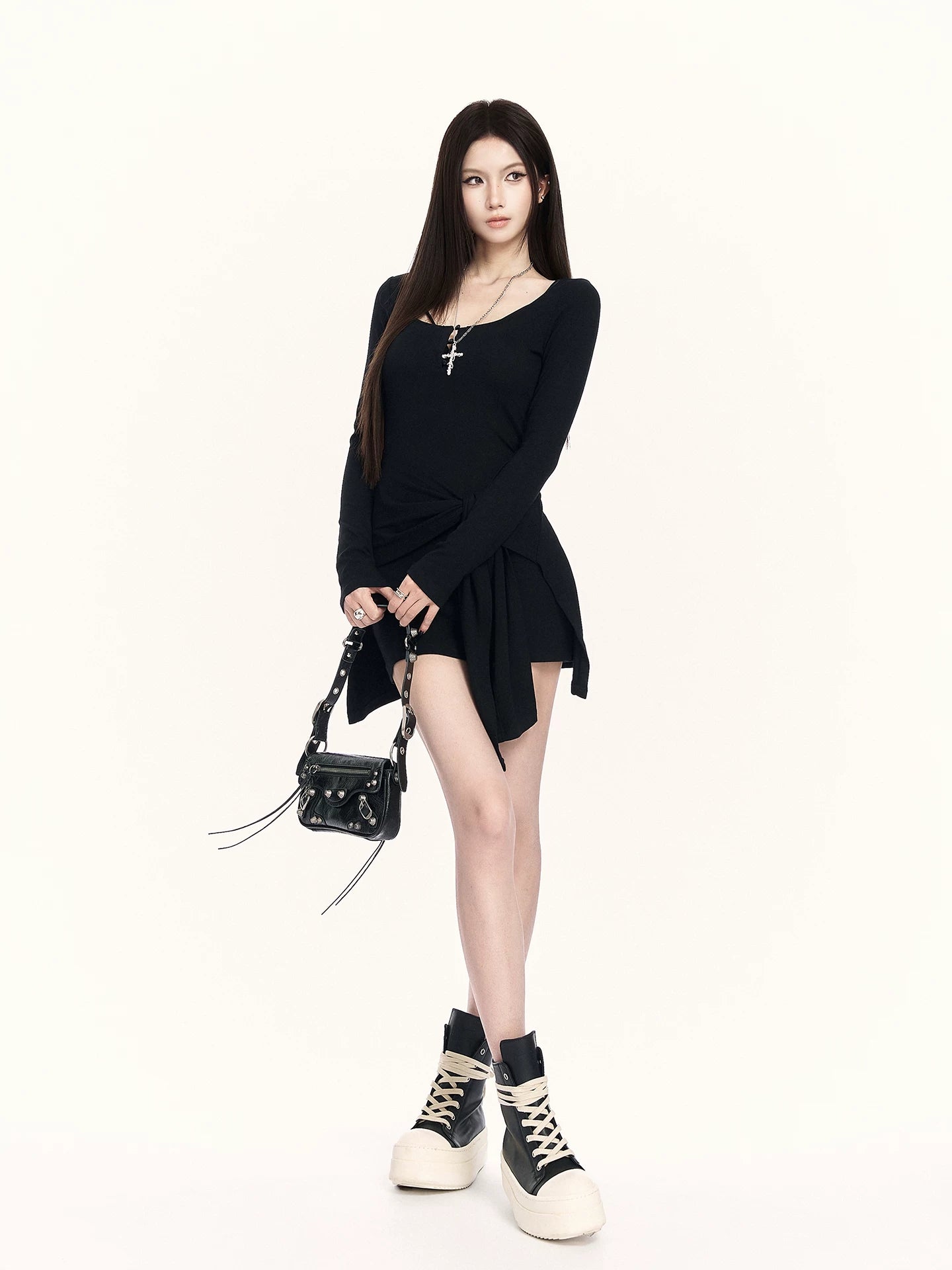 Faux Two-Piece Knit Bodycon Dress