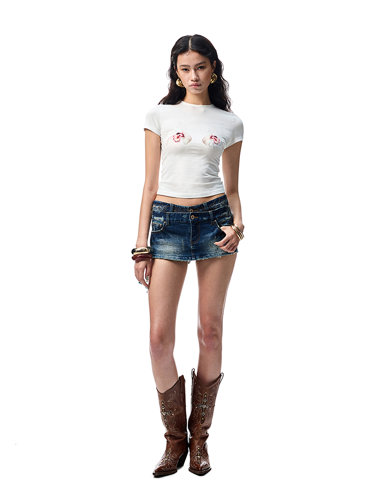 Printed Slim-Fit Short Sleeve T-shirt - CHINASQUAD