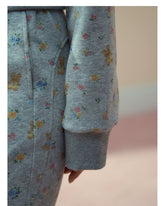 Floral Bunny Off-Shoulder Zip-up Sweatshirt - CHINASQUAD