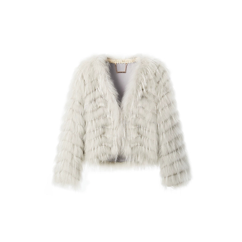 Bordeaux Raccoon & Rabbit Fur Jacket