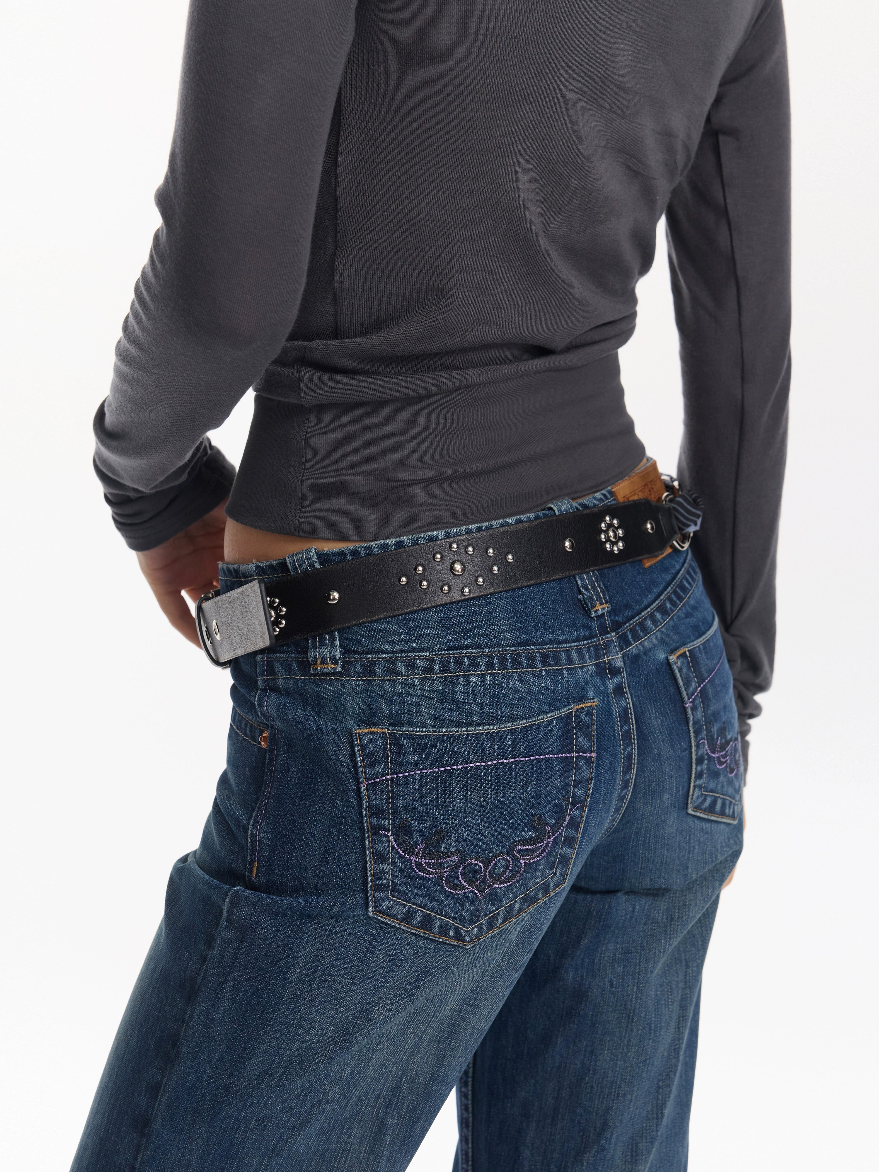 Retro Rivet Ring Punk Belt - CHINASQUAD