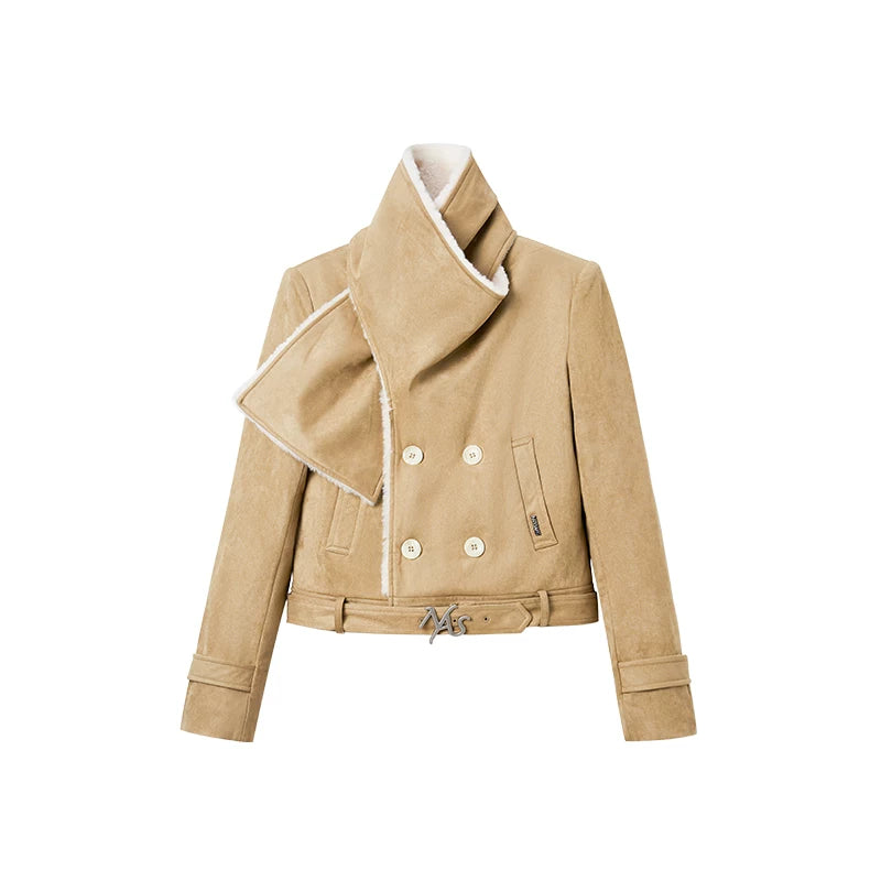 Maddie Shawl Faux Shearling Jacket
