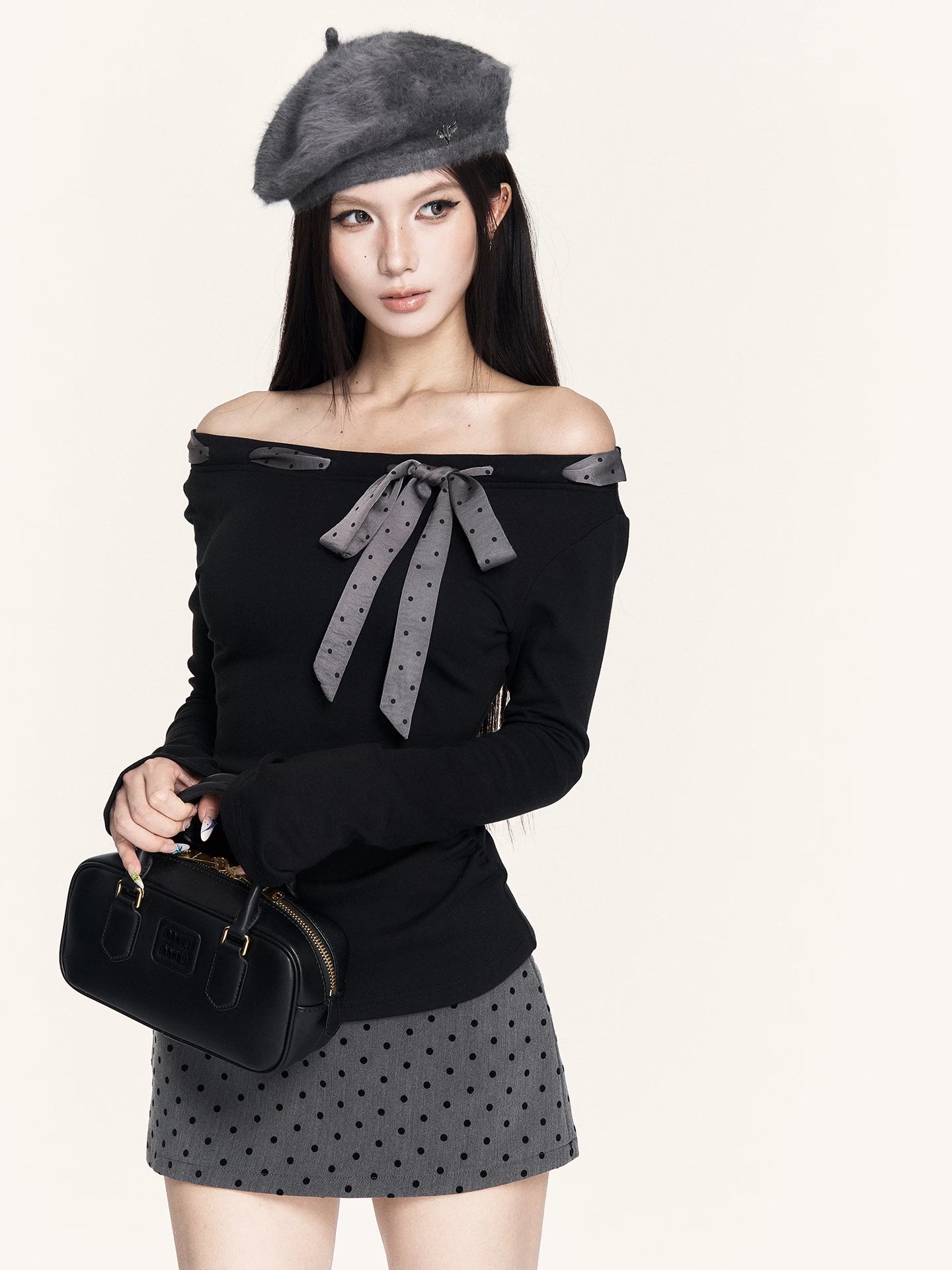 Bow Low-Rise Bodycon Mini Skirt