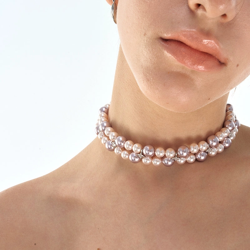 Double Layer Pearl Choker Necklace - CHINASQUAD