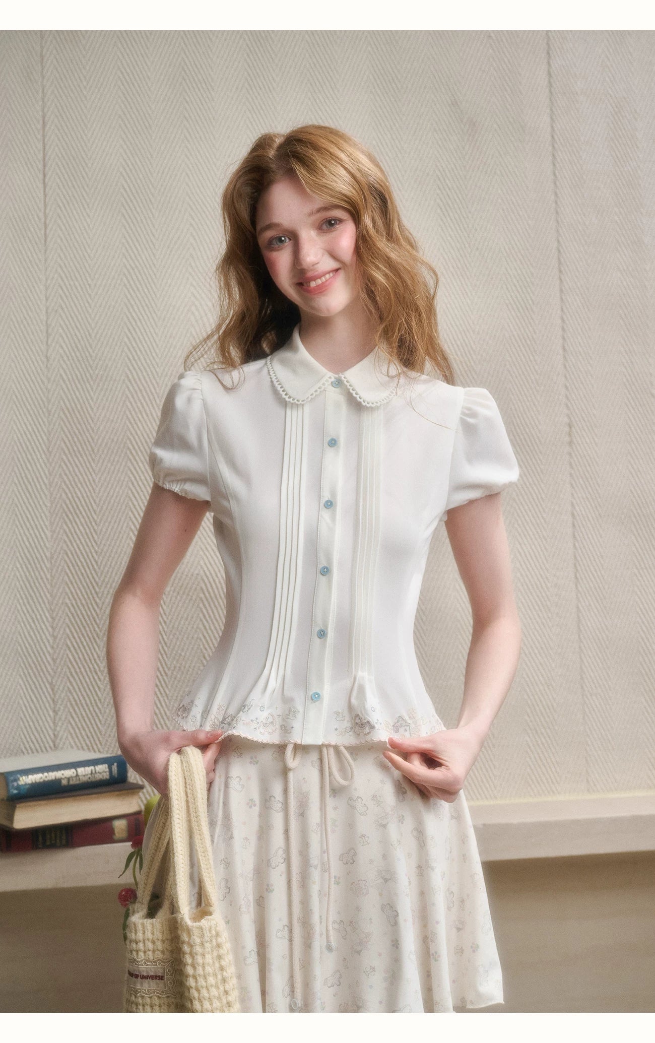 Embroidered Peter Pan Collar Blouse