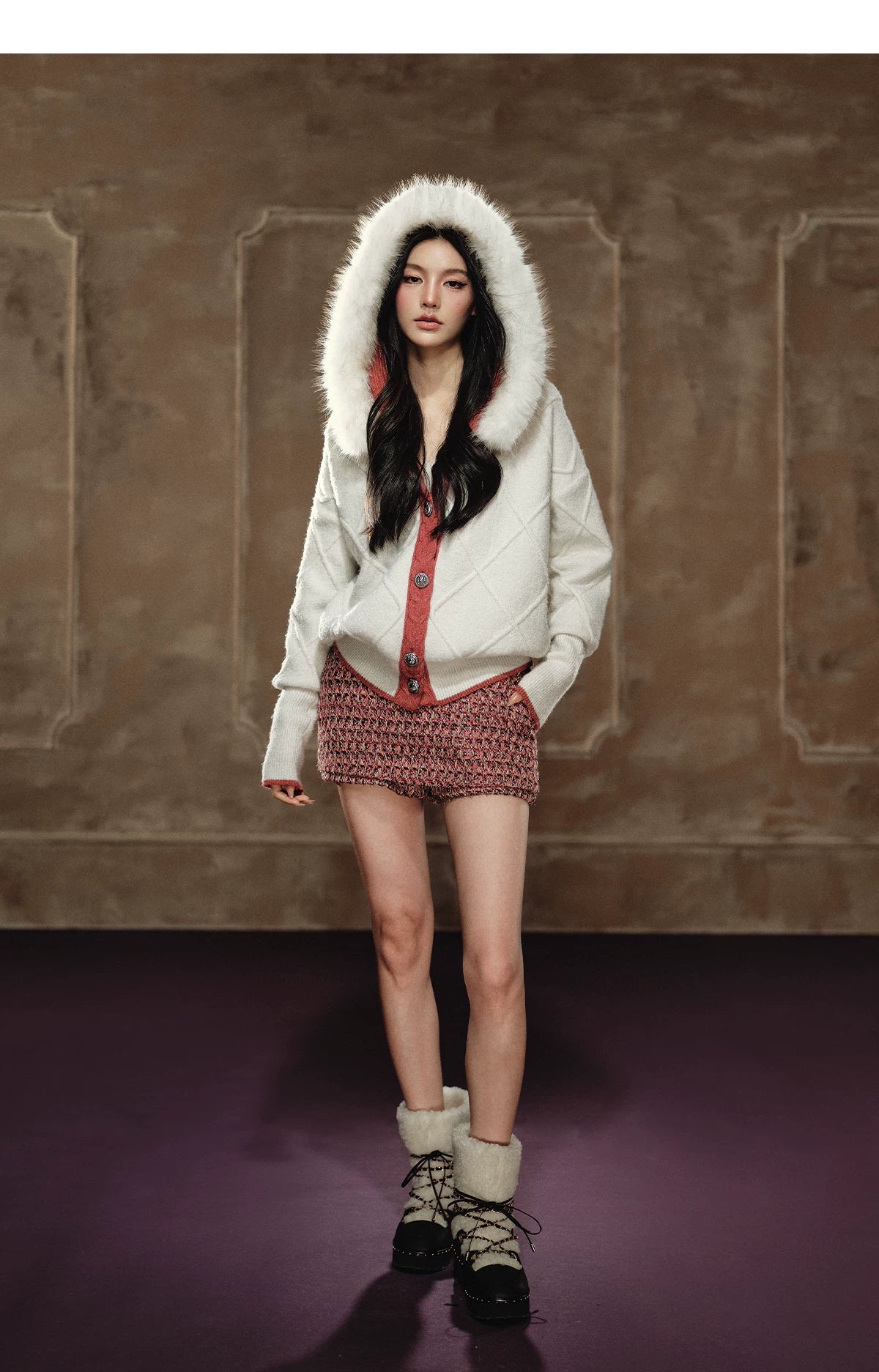 Tweed-Style A-Line Mini Skirt