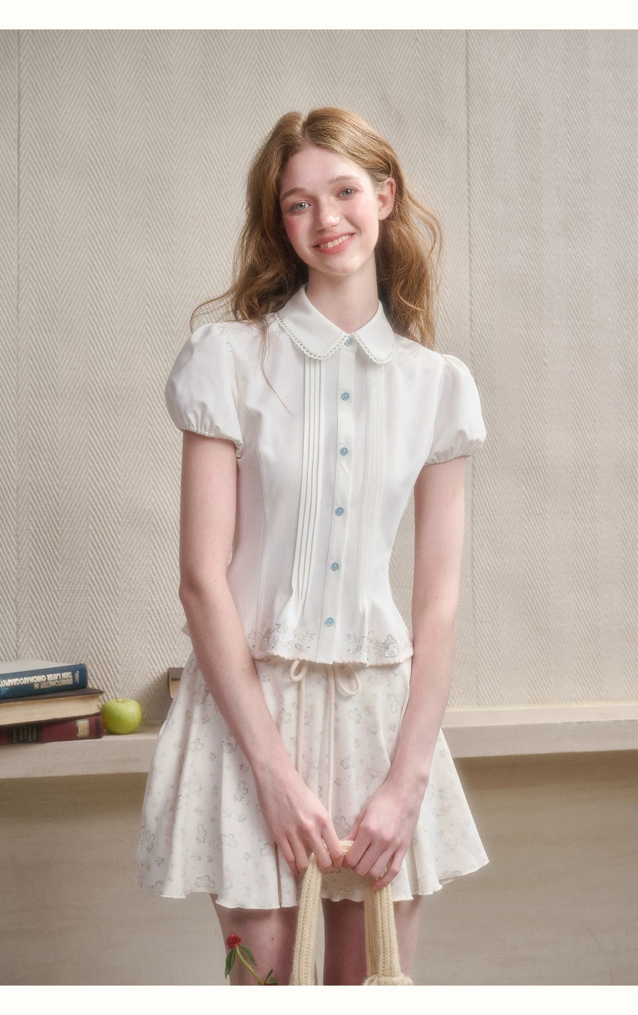 Embroidered Peter Pan Collar Blouse