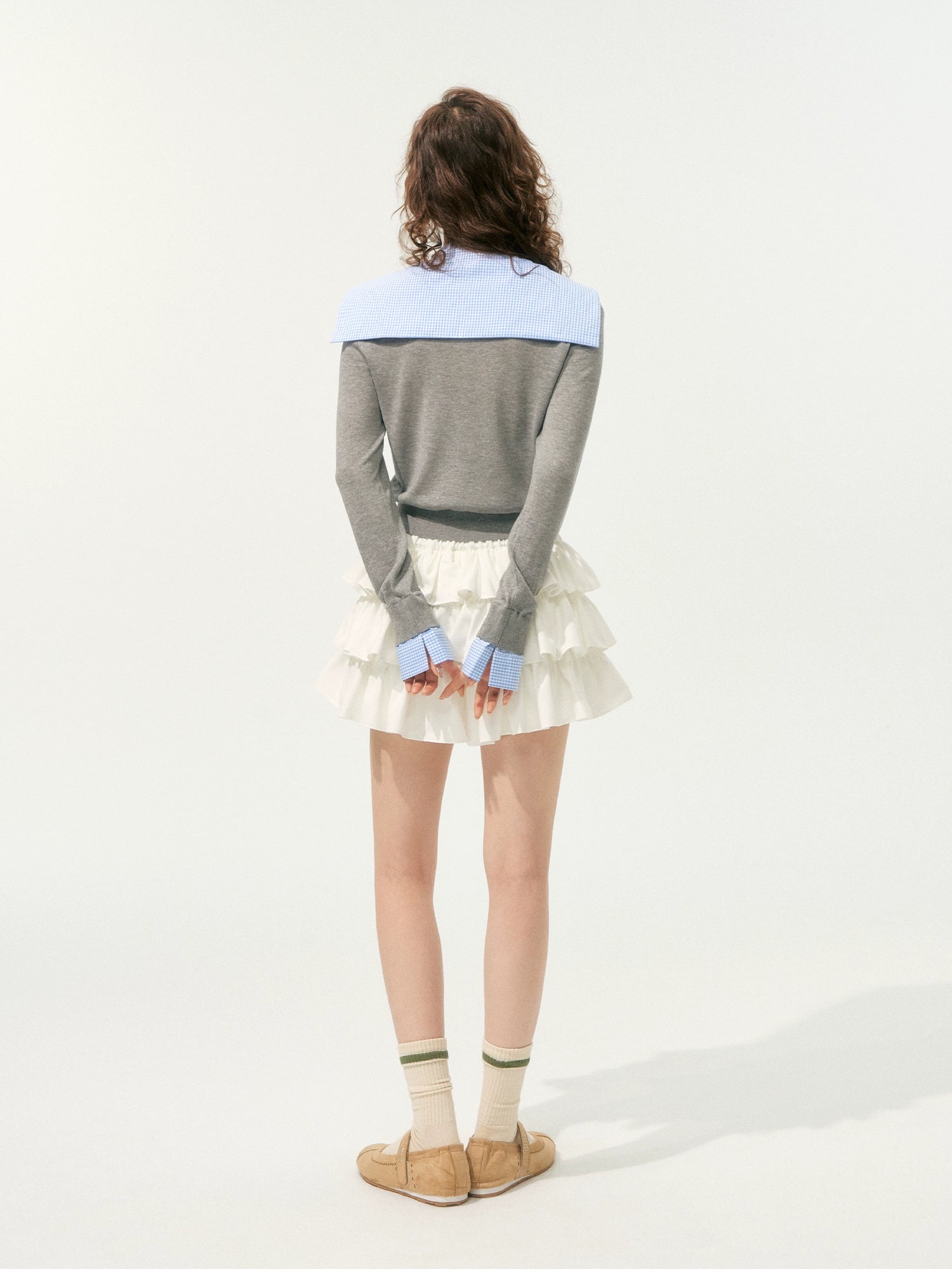 Pleated Lace Ruffle Tiered Skirt - CHINASQUAD