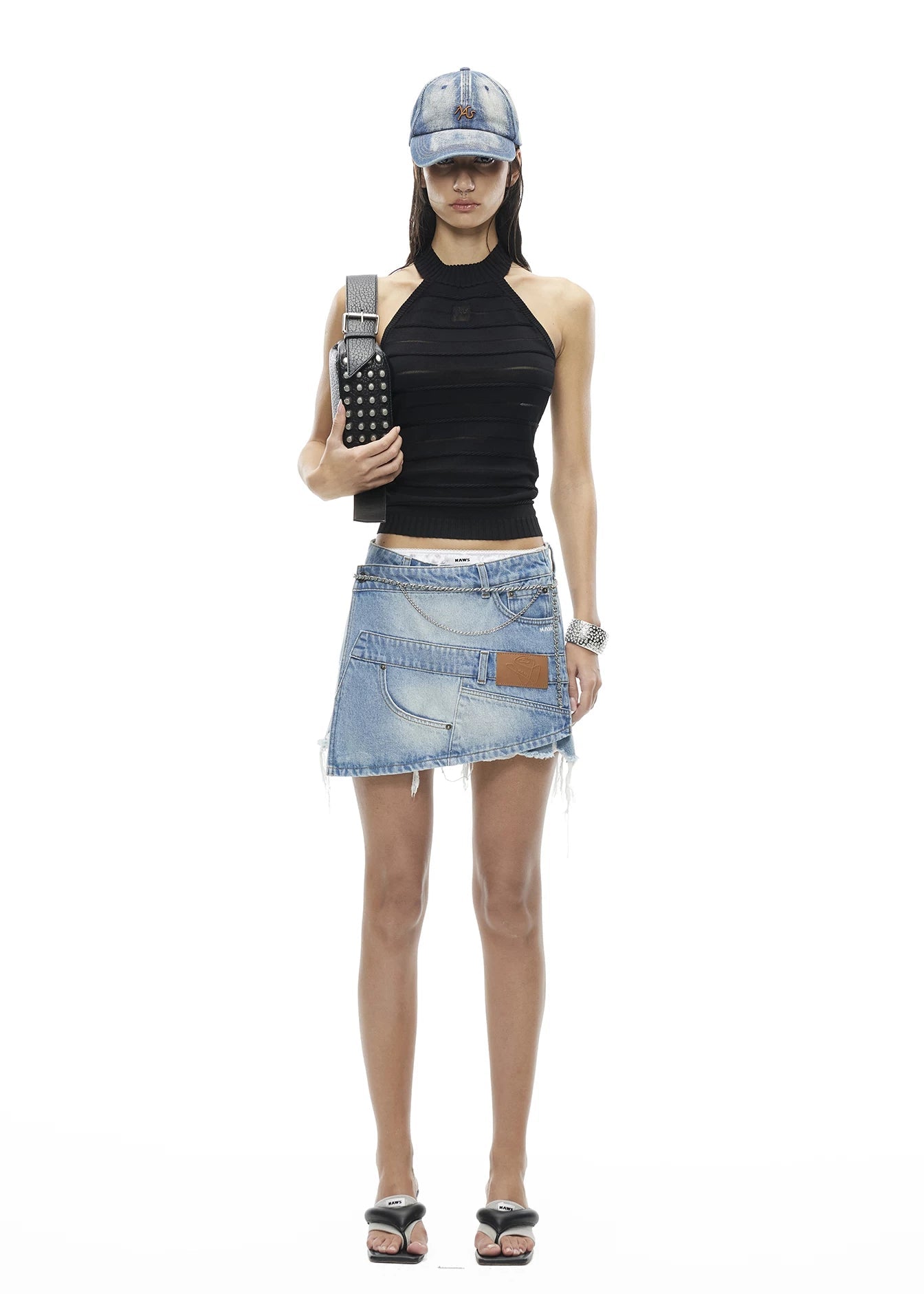 Halter Neck Cable Knit Camisole Top