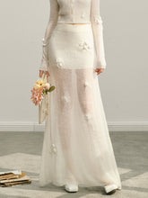 White Rose Hand-Crocheted Mohair Knit Skirt - CHINASQUAD
