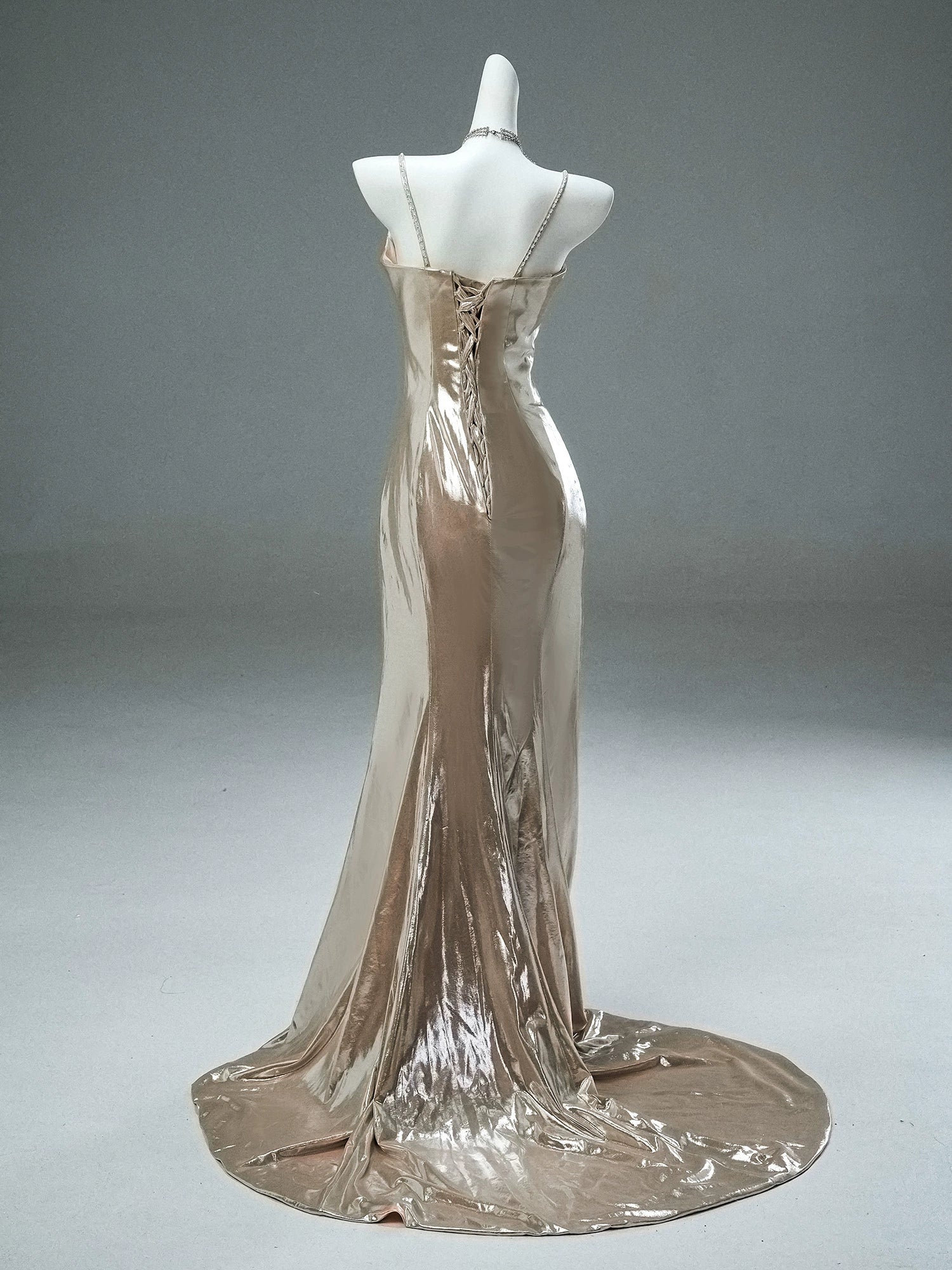Molten Momo Liquid-Satin Couture Gown