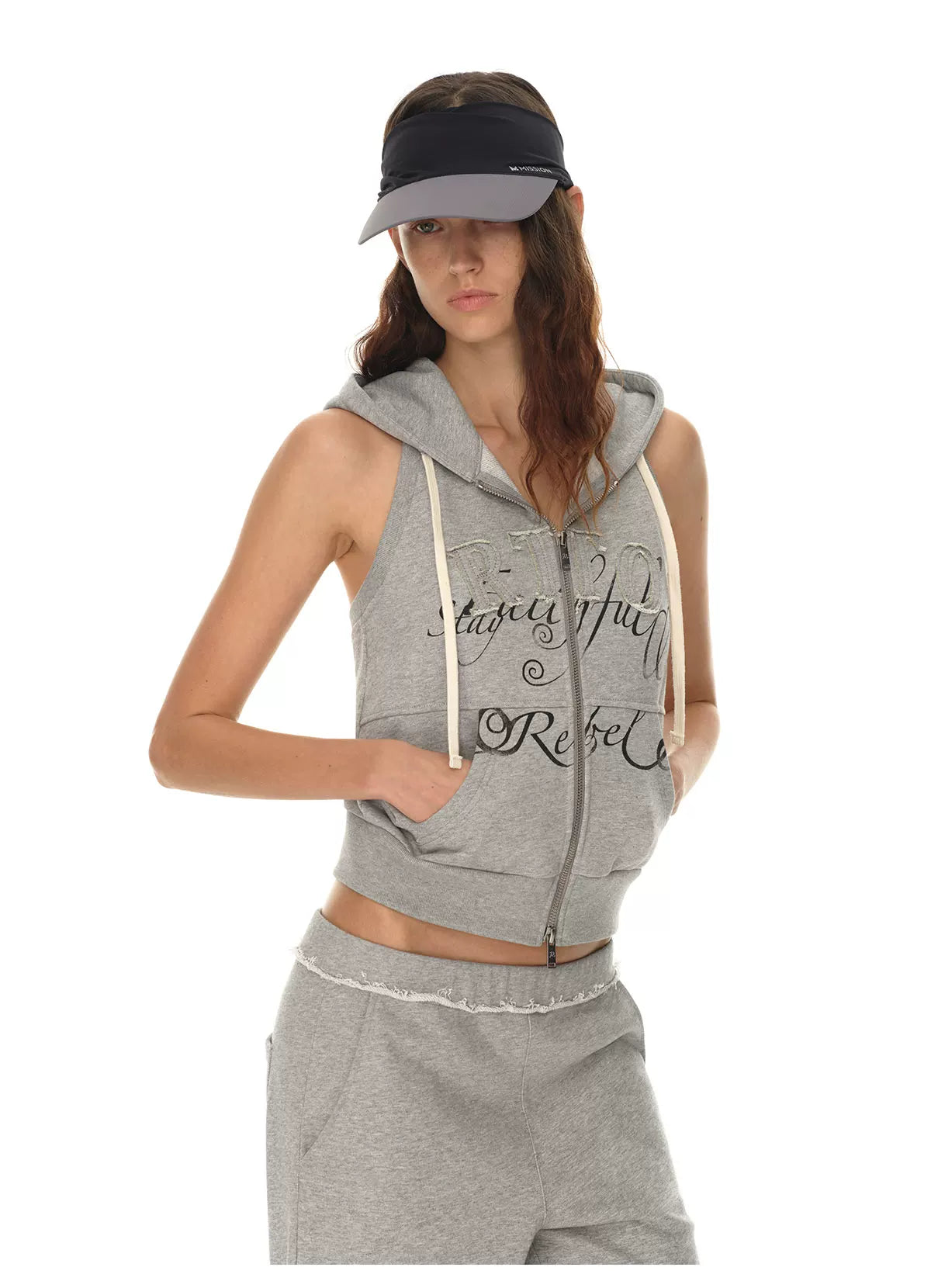 Cotton Sleeveless Zip-Up Hoodie