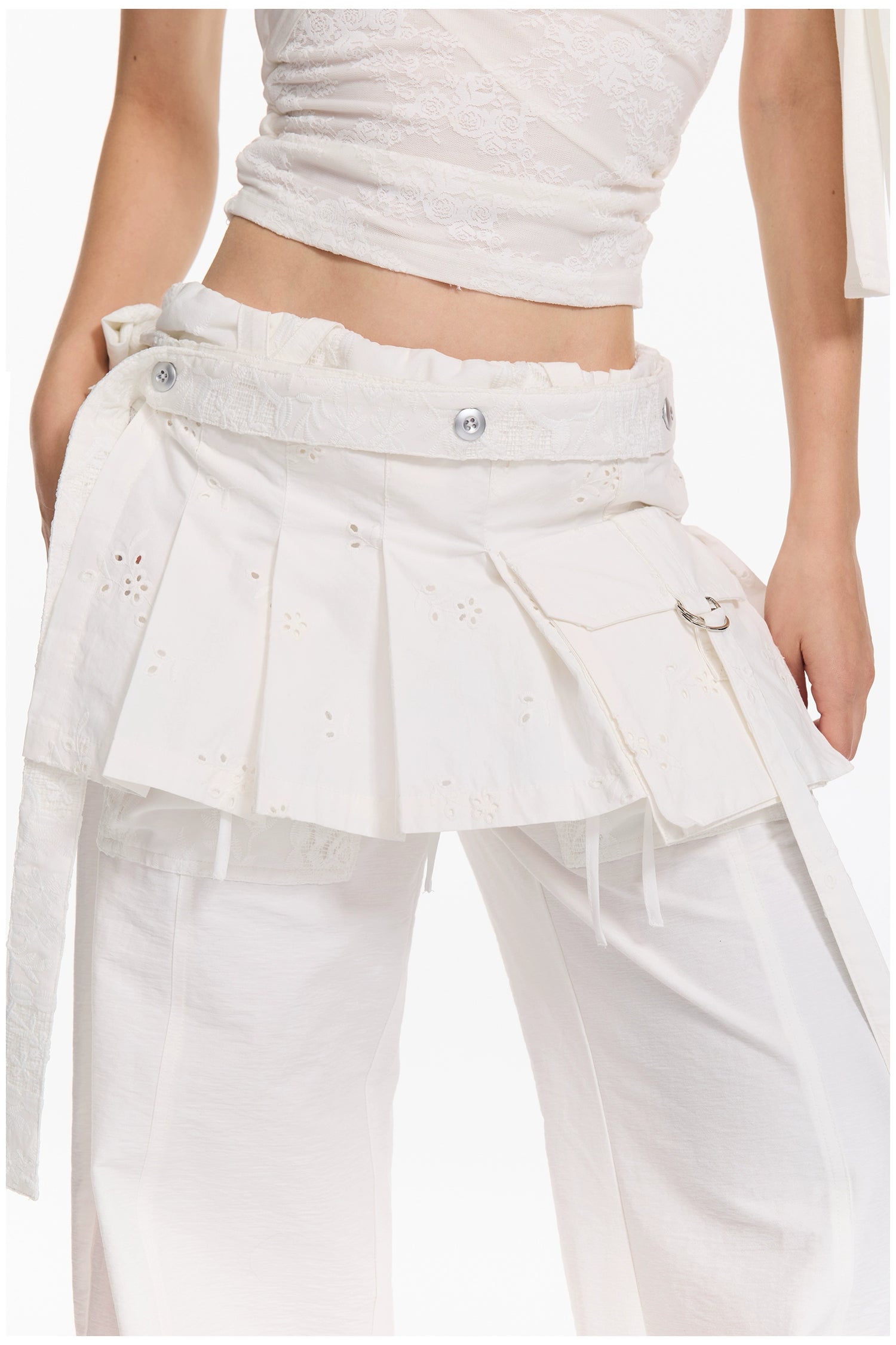 Draped Drawstring Wide-Leg Pants - CHINASQUAD