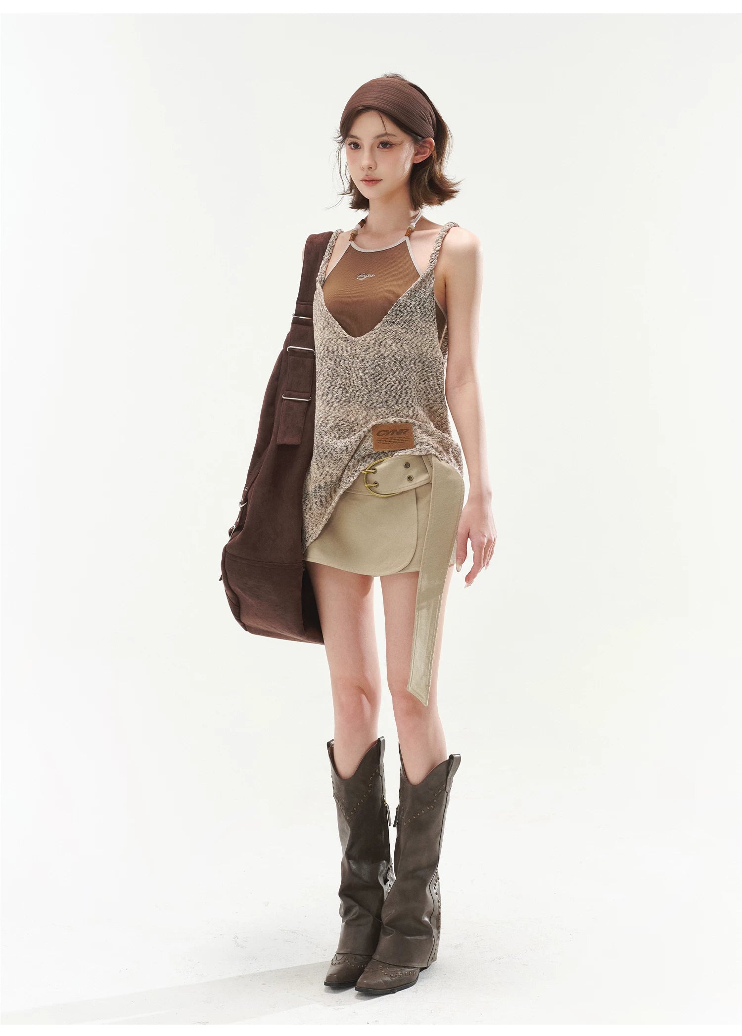 Halter Cami & Textured Sheer Cover-Up Set