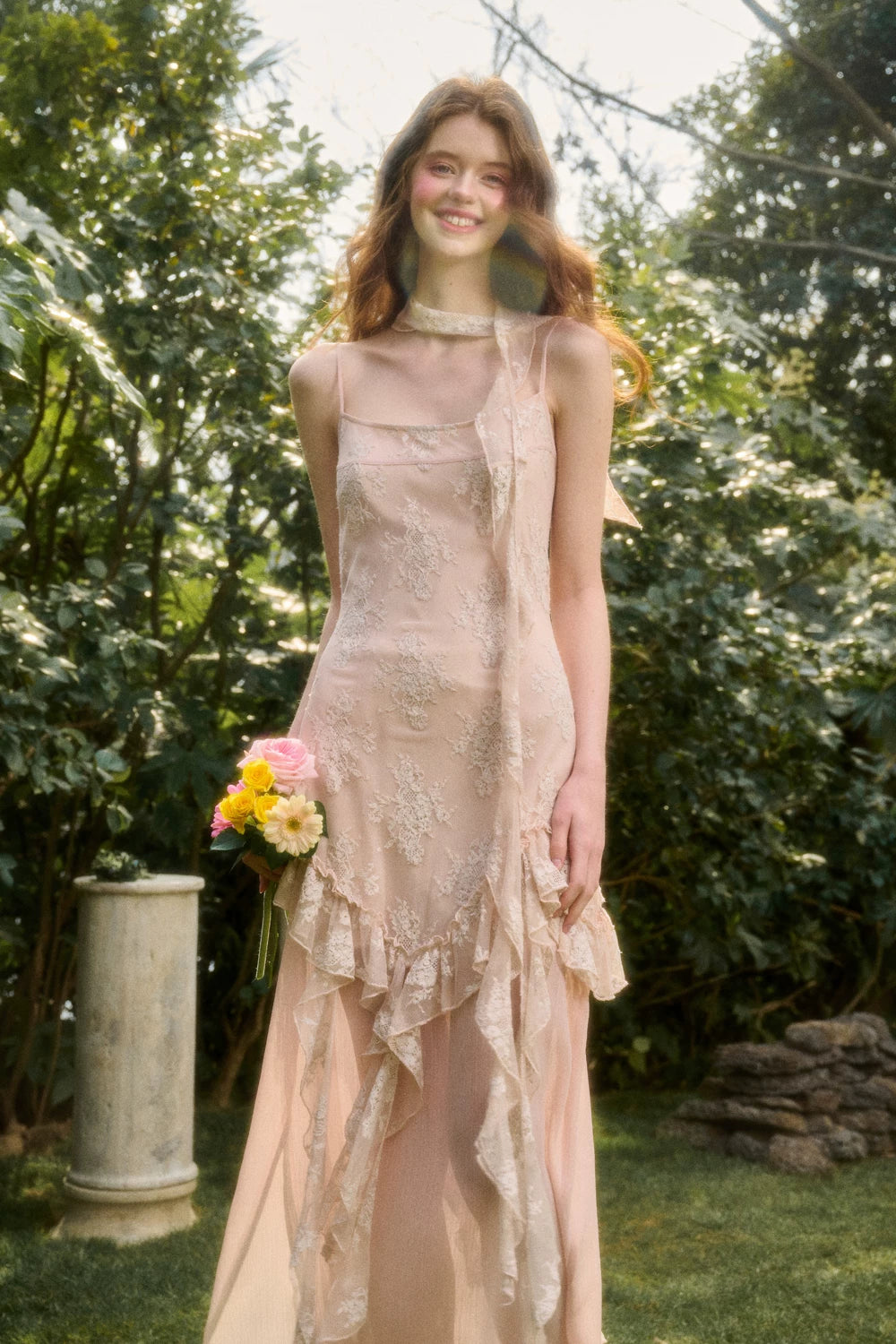Pink Cloud Lace Fairy Dress