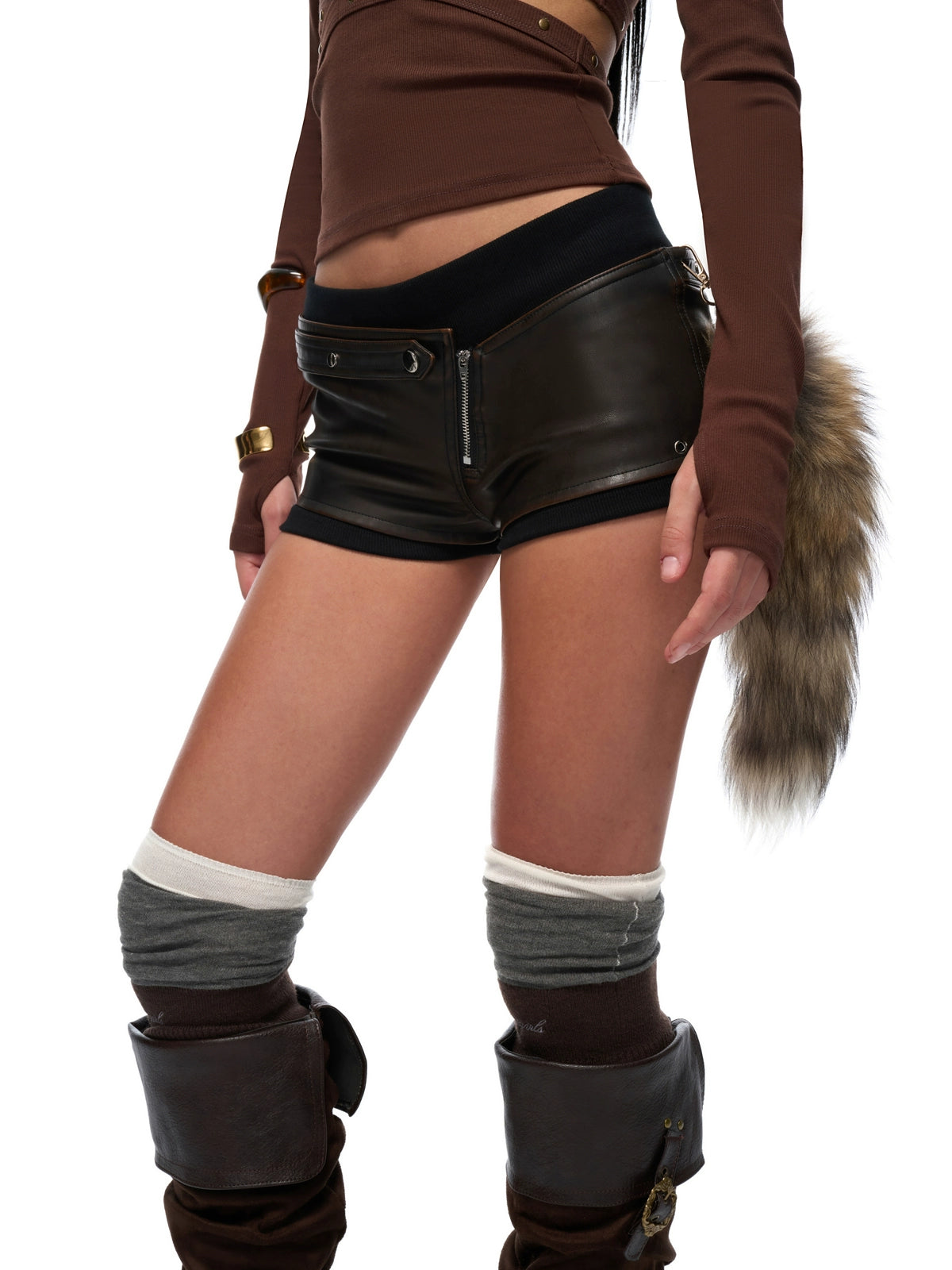 Washed Low-Rise Mini Shorts