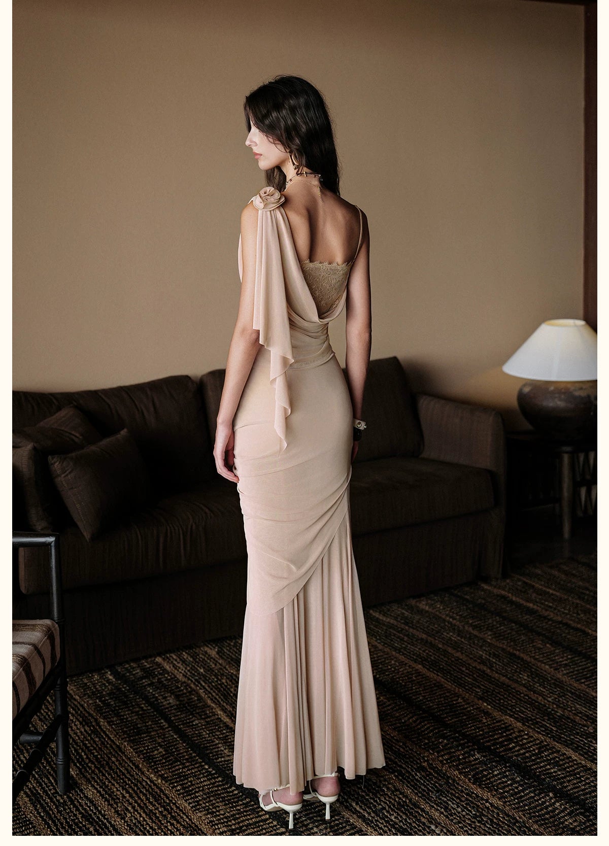 Lace Top and Mermaid Skirt Two-Piece Set