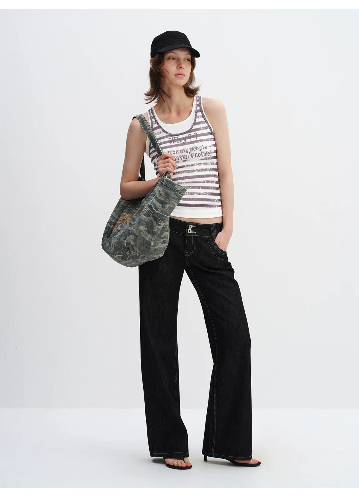 Washed Camouflage Canvas Tote Bag