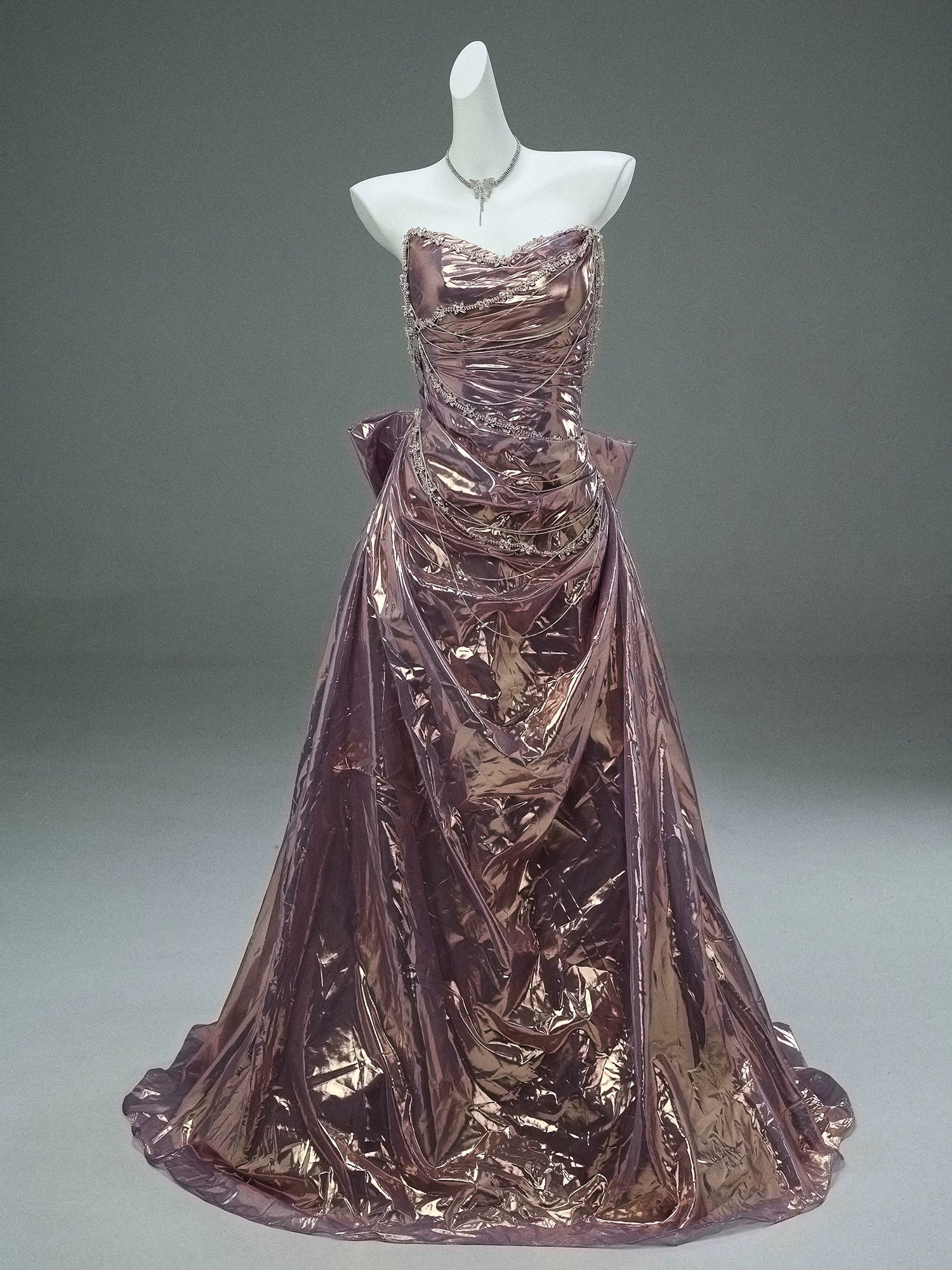 Iridescent Candy-Film Sculpted Couture Gown