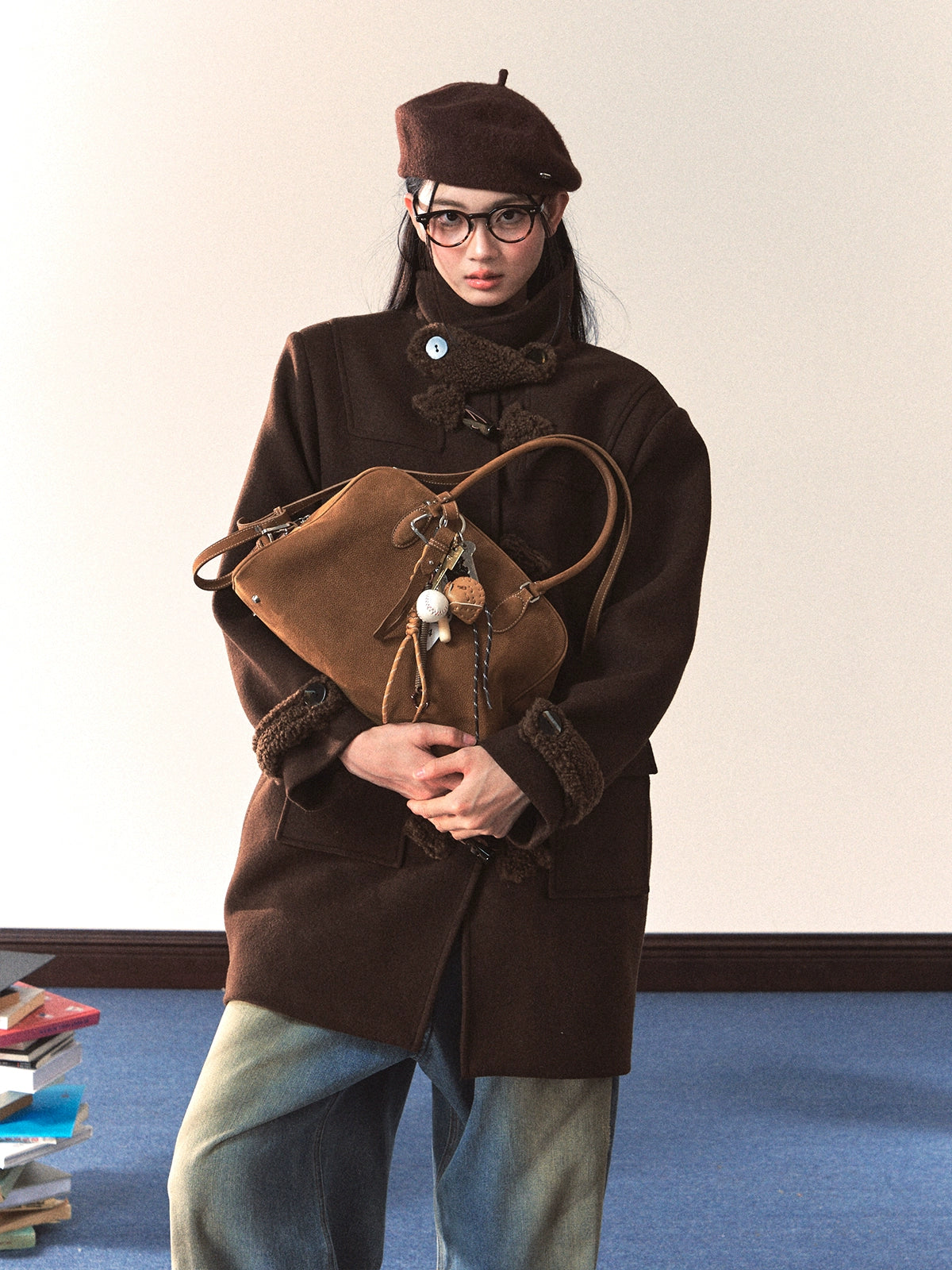 Brown Toggle Wool Coat - CHINASQUAD