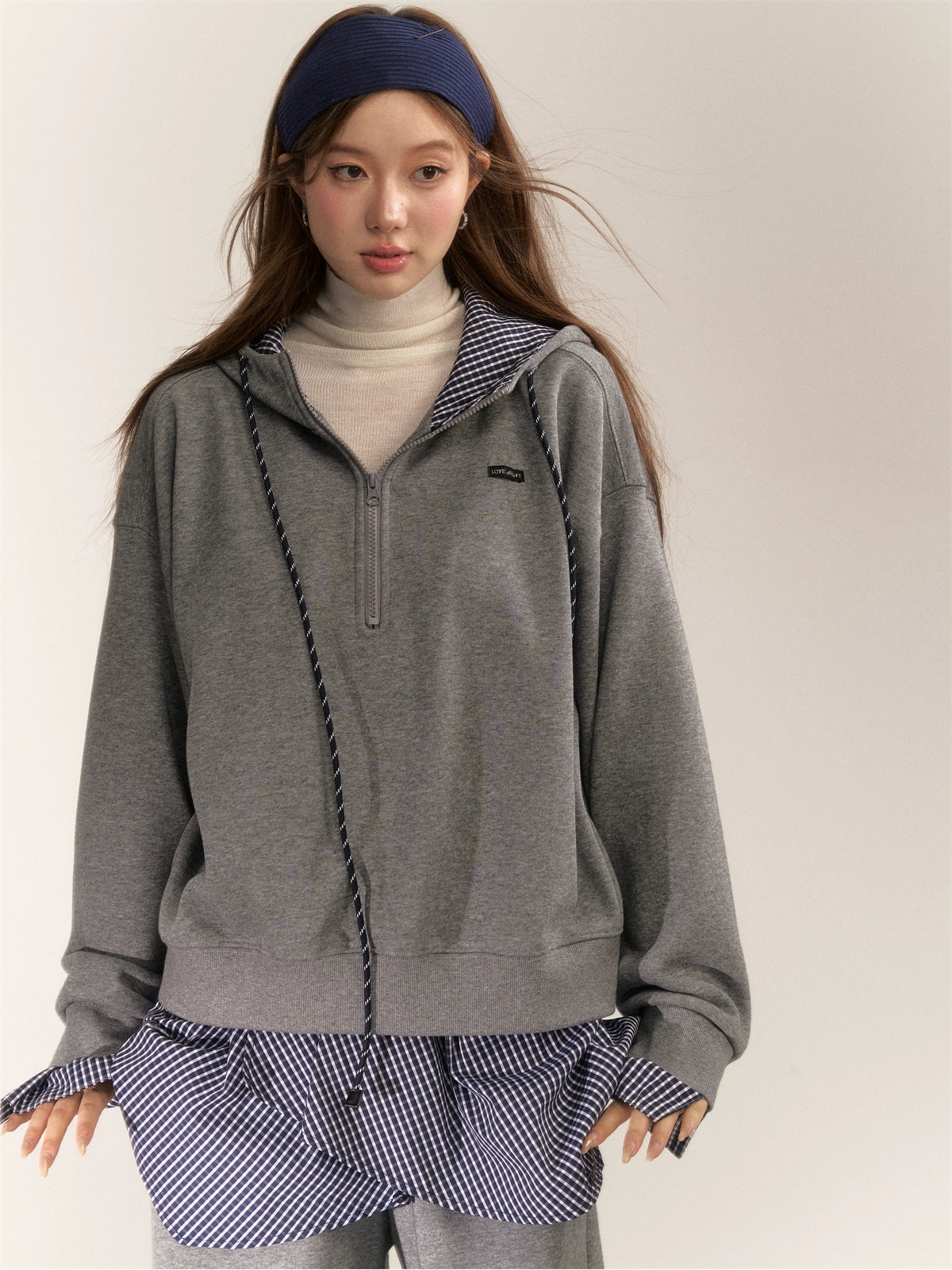 American College Style Plaid Hoodie - CHINASQUAD