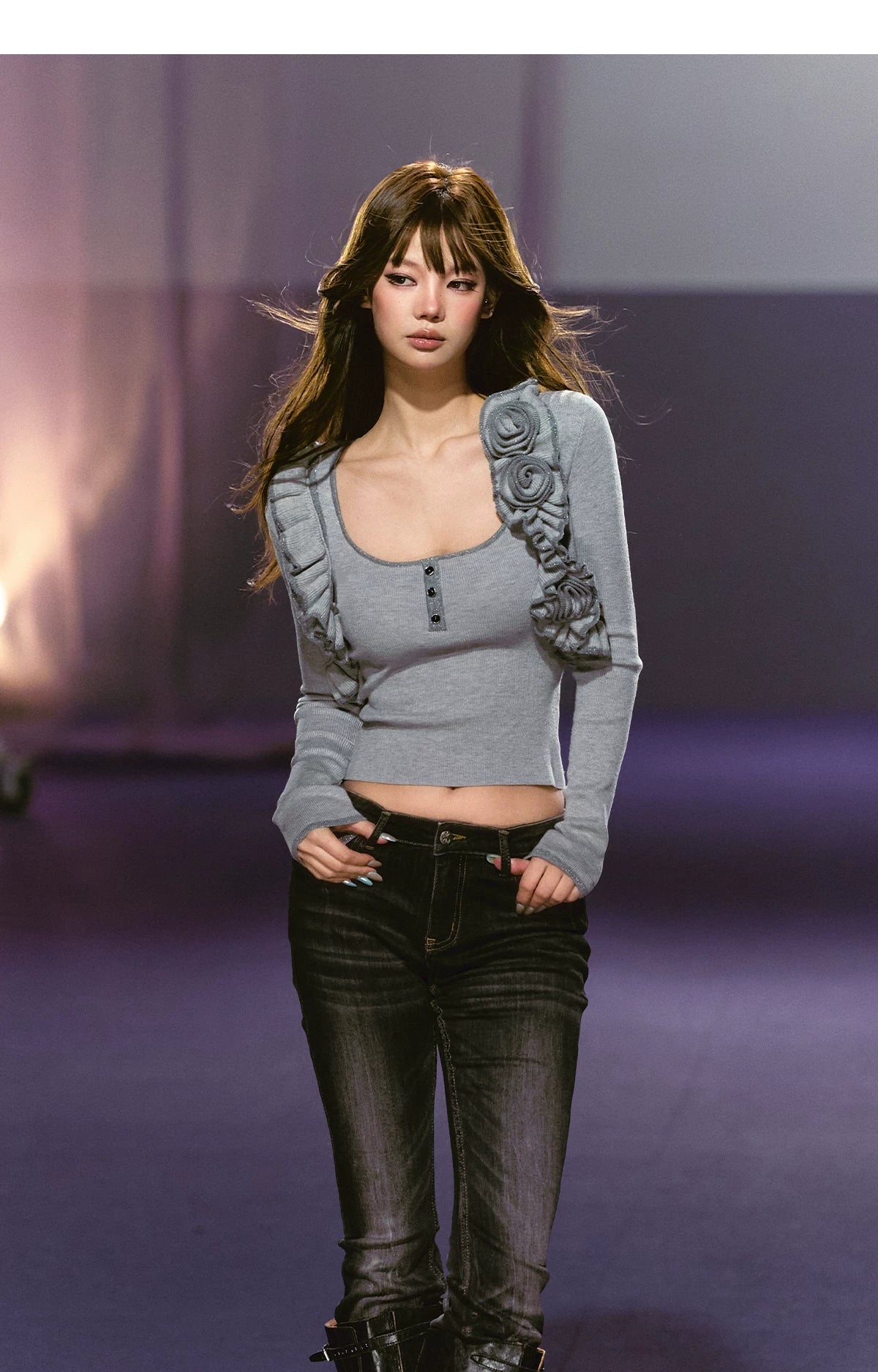 Color-block Rose Cardigan & Racerback Vest Set