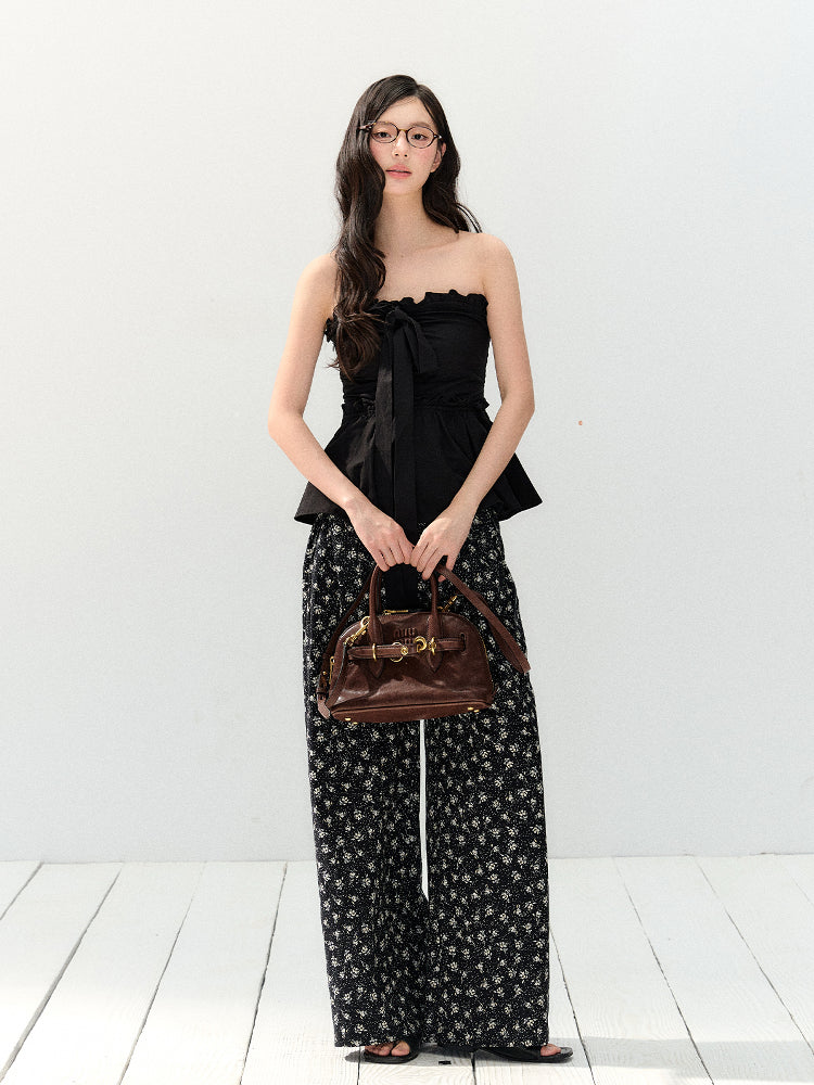 Black Relaxed Straight Leg Pants - CHINASQUAD