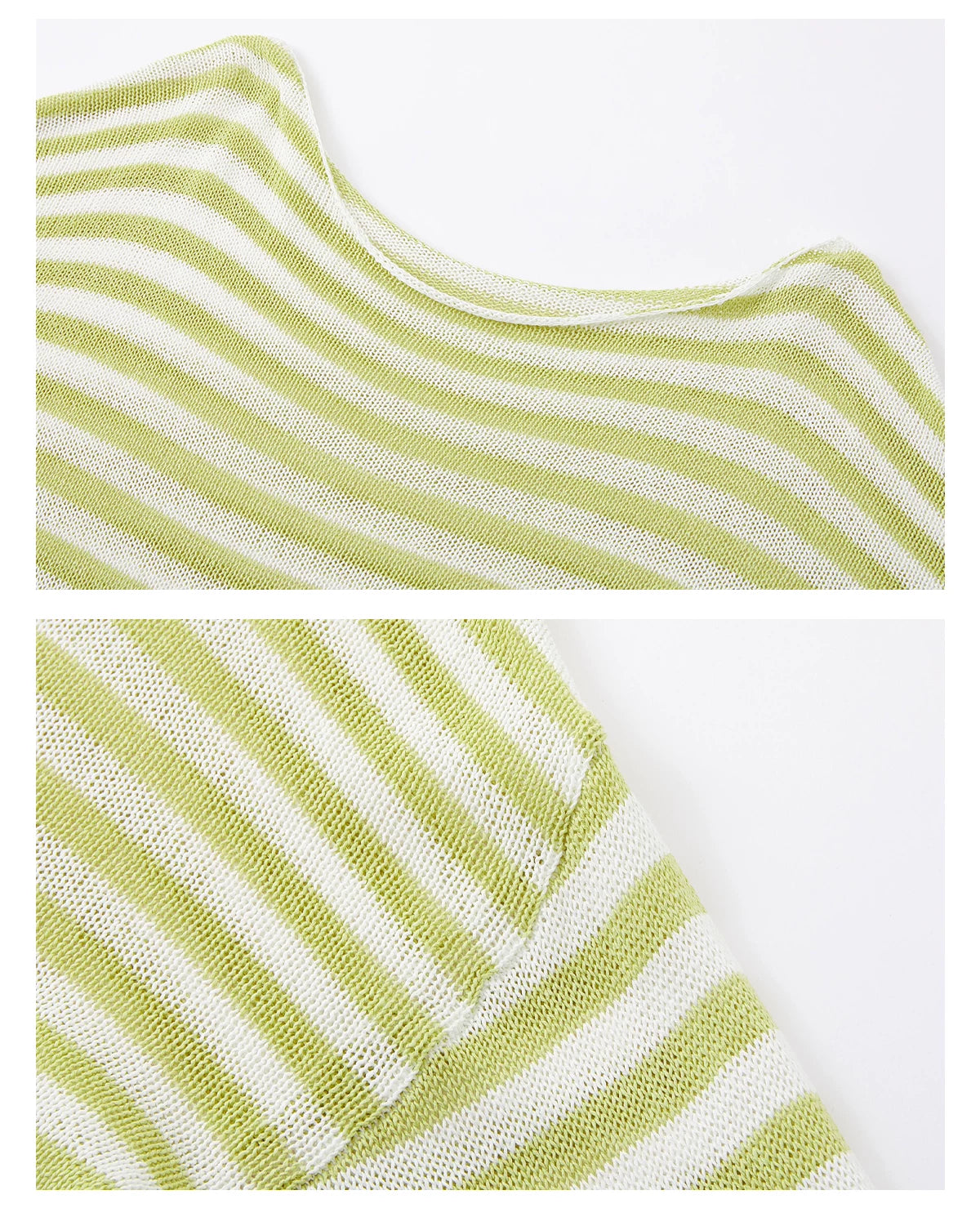 Washi Yarn Striped Off-Shoulder Long Sleeve Knit Top
