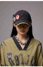 Plaid Patch Baseball Cap - CHINASQUAD