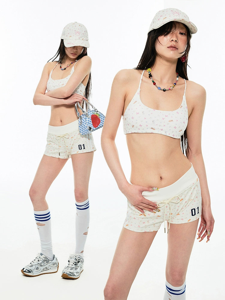 Rhinestone Hip-hugger Shorts - CHINASQUAD
