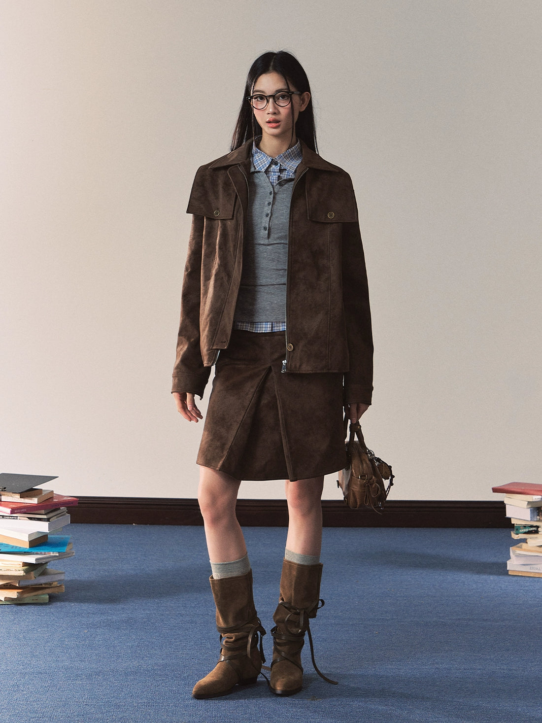 Vintage Brown Suede Jacket - CHINASQUAD