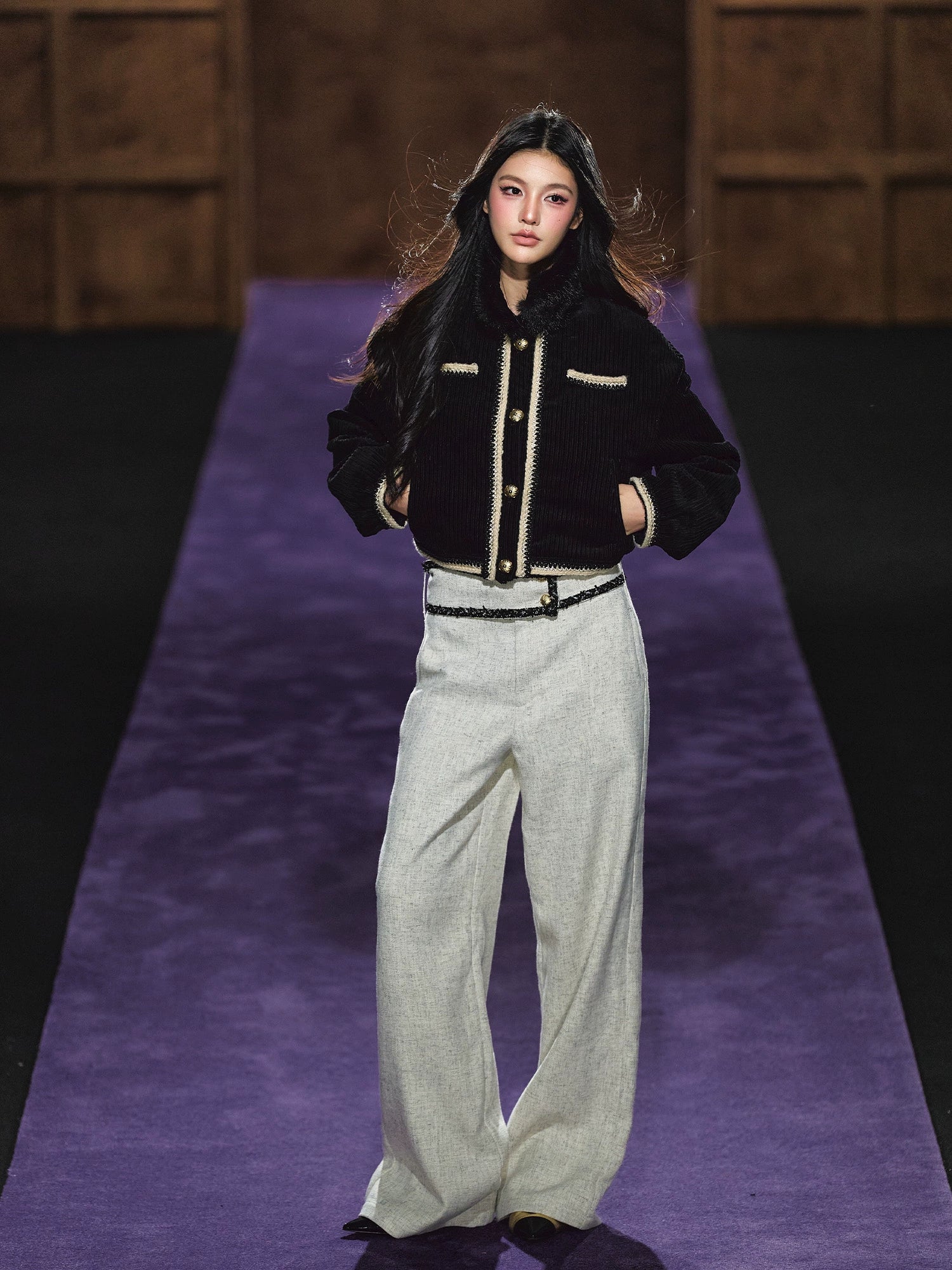 High-Waisted Tailored Wide-Leg Suit Pants