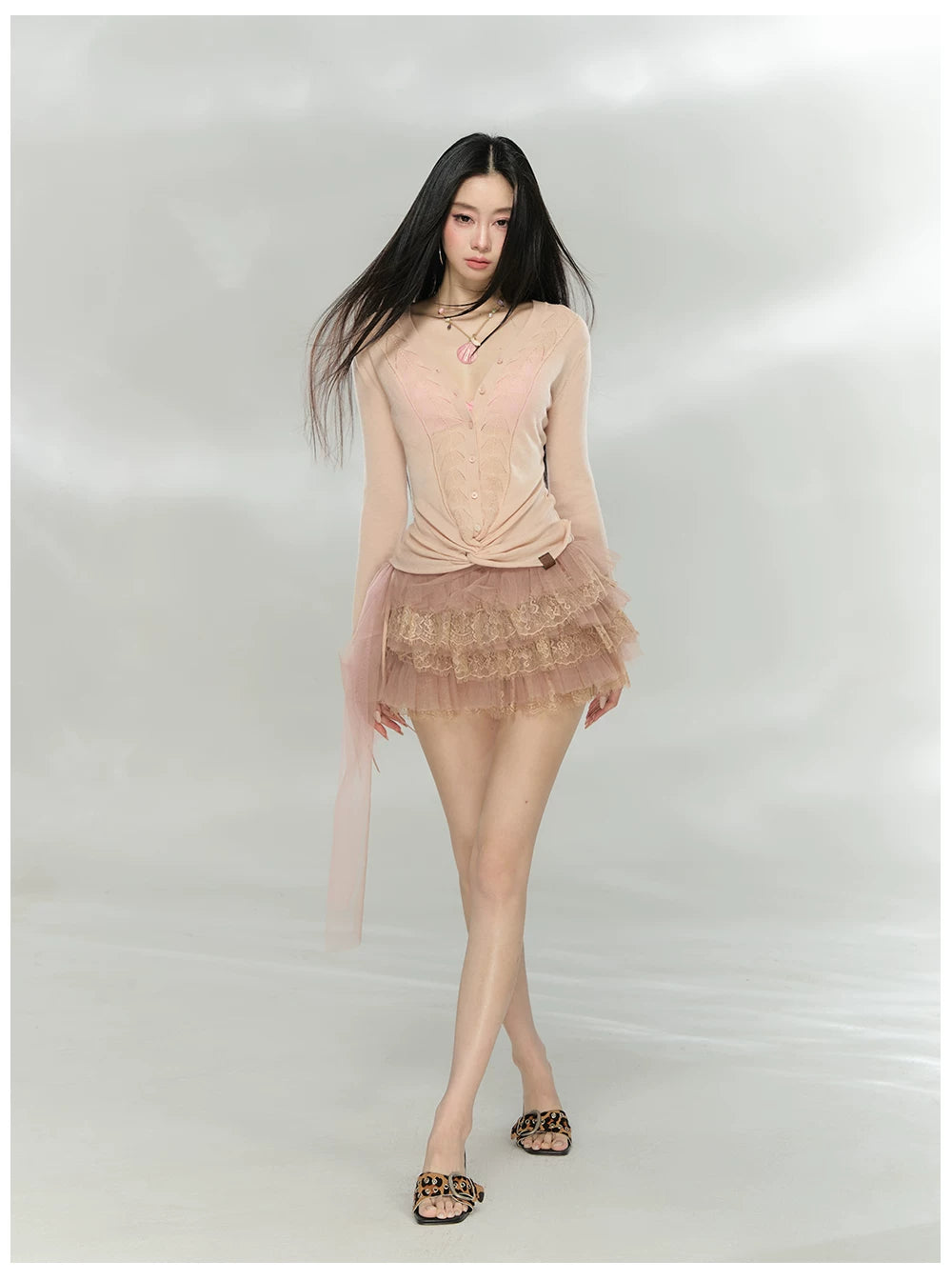 Reversible V-Neck Acetate Wool Knit T-Shirts