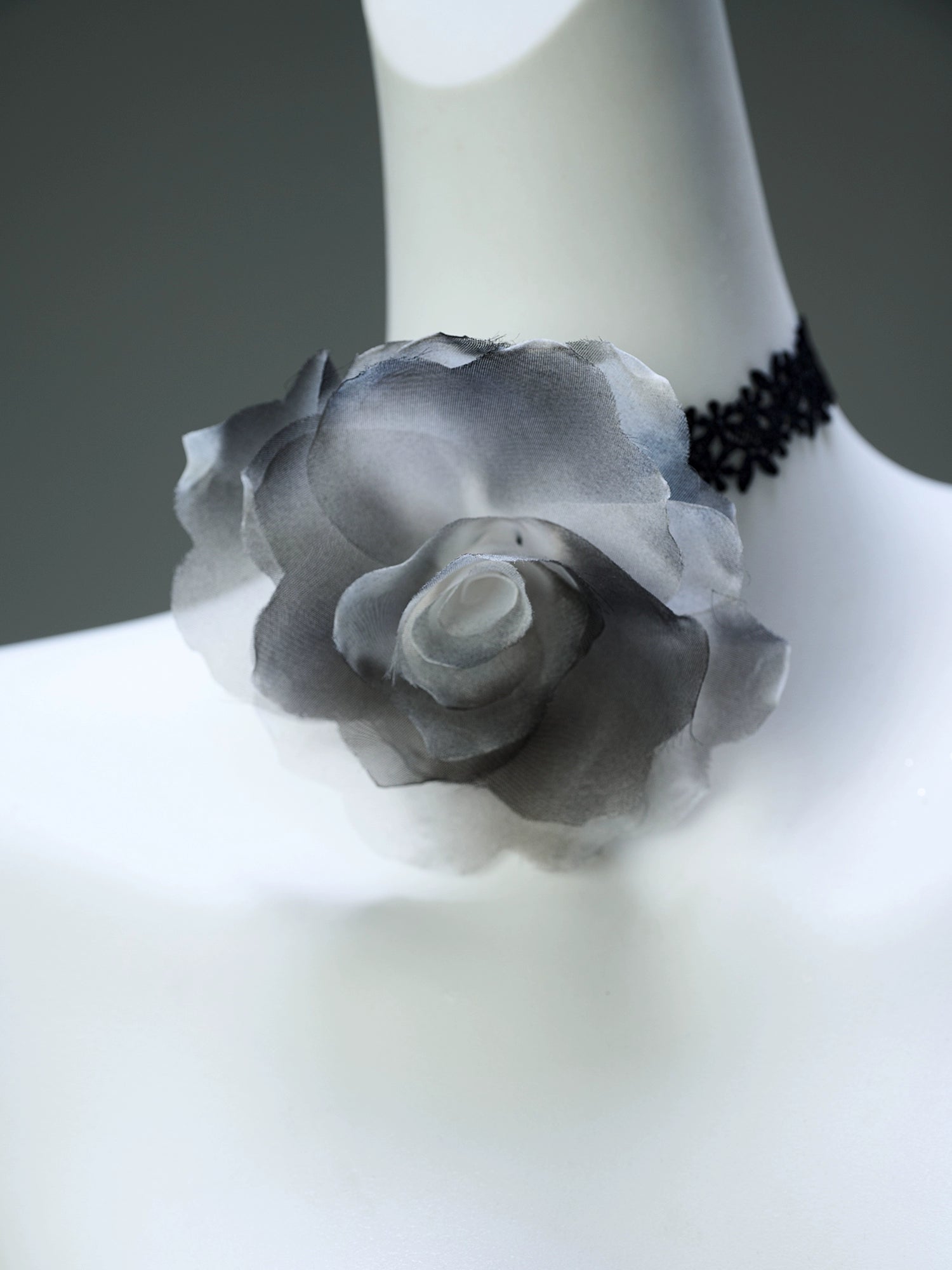 Elegant Deep Grey Couture Gown