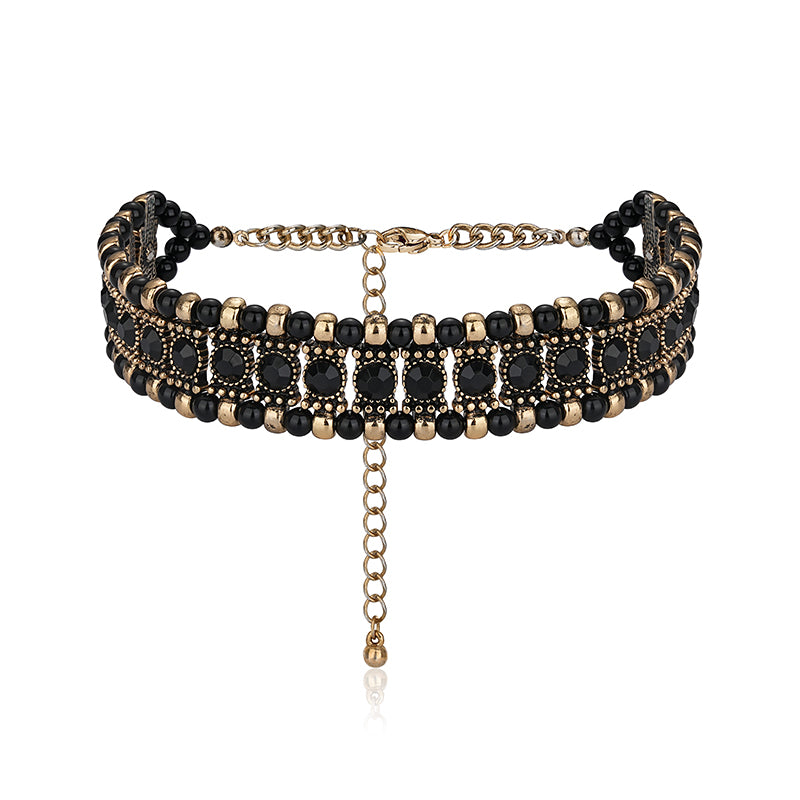 Retro Black & Gold Baroque Collar - CHINASQUAD