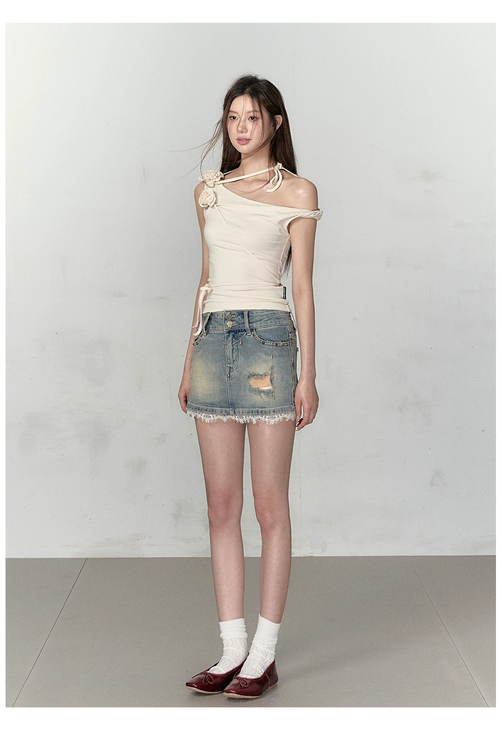 Apricot & Ombre Khaki Rose Camisole Top - CHINASQUAD
