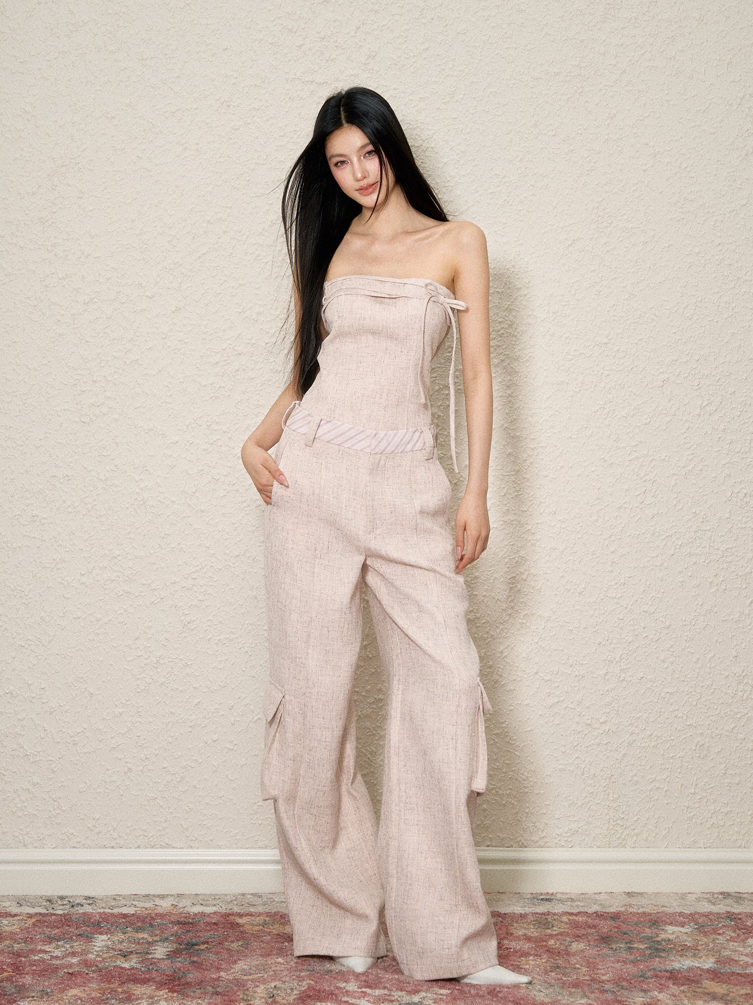 Pink Chanel Butterfly Bow Tie Bandeau & Skirt Set - CHINASQUAD