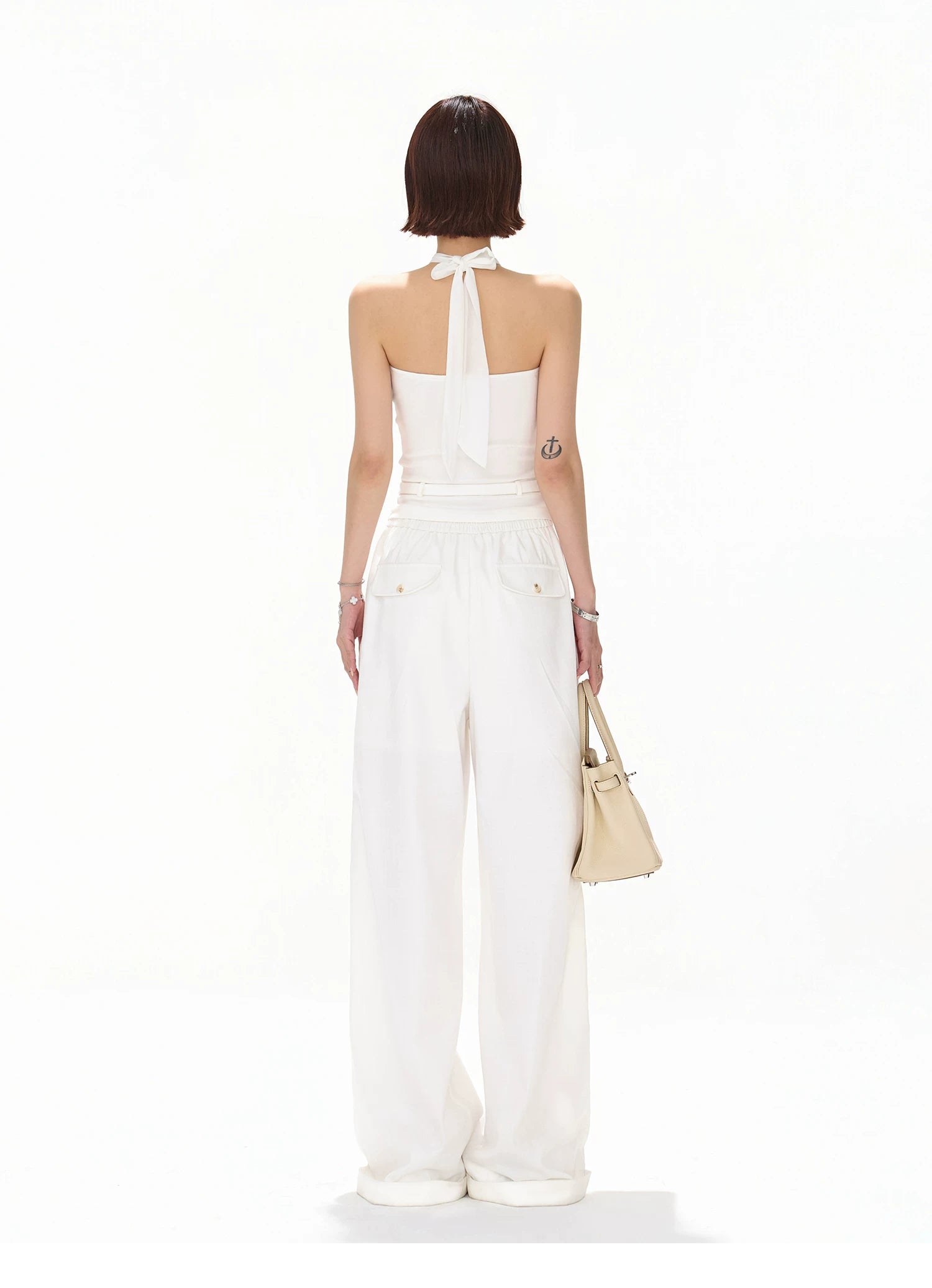 Minimalist Halter Tie Knit Bustier