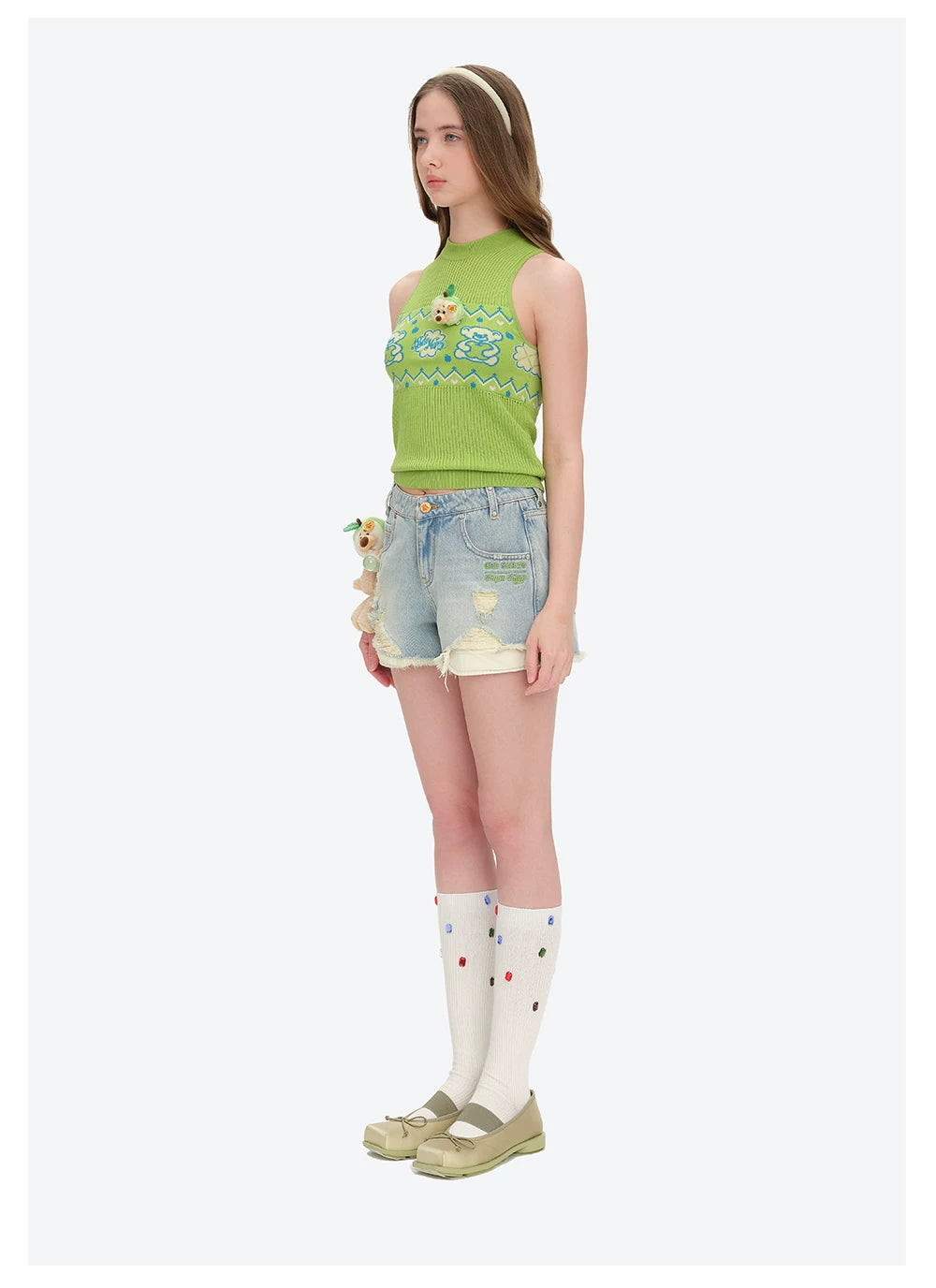 Distressed Denim Shorts