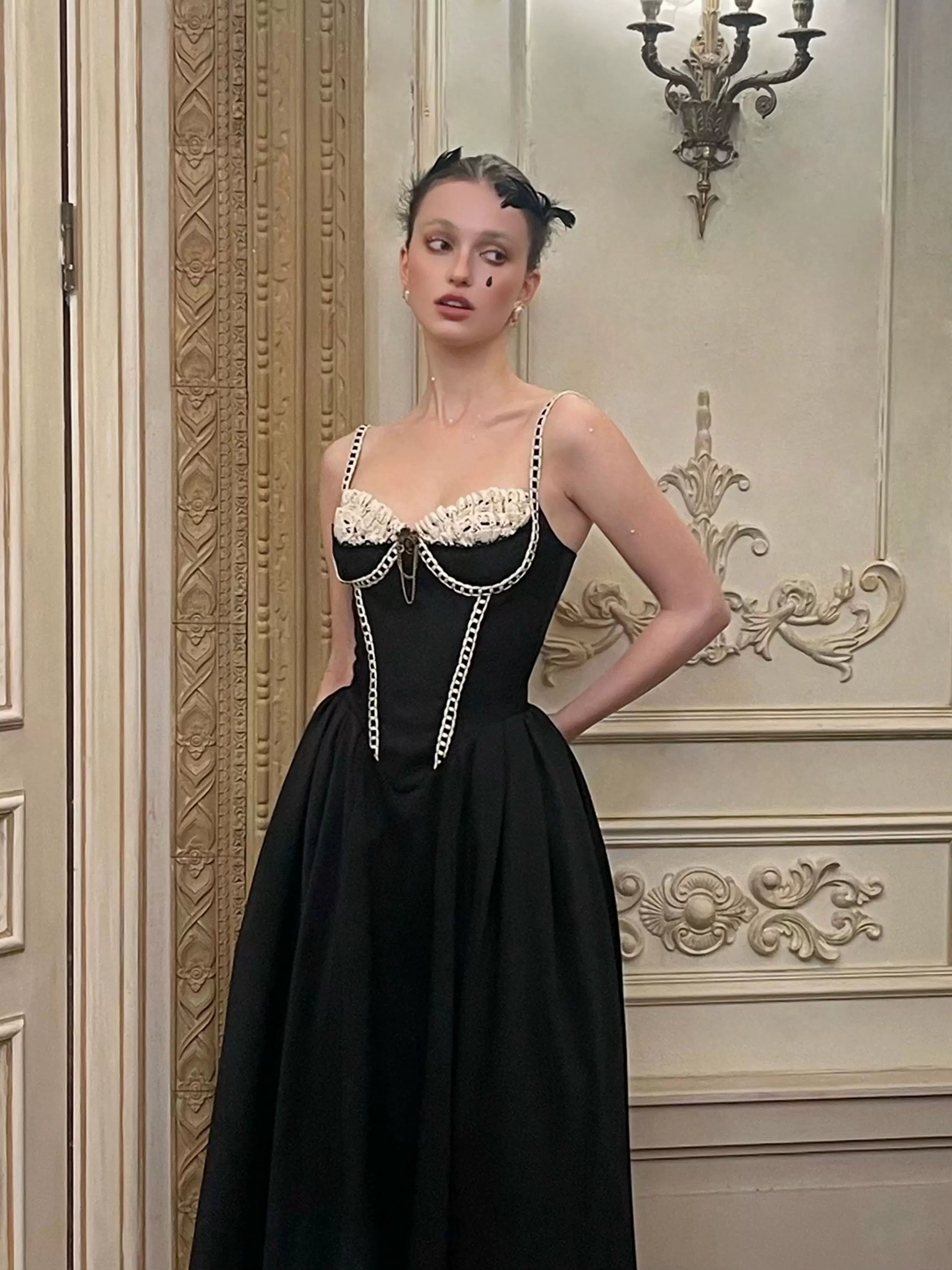 Villain Kate Corset Strap Little Black Dress