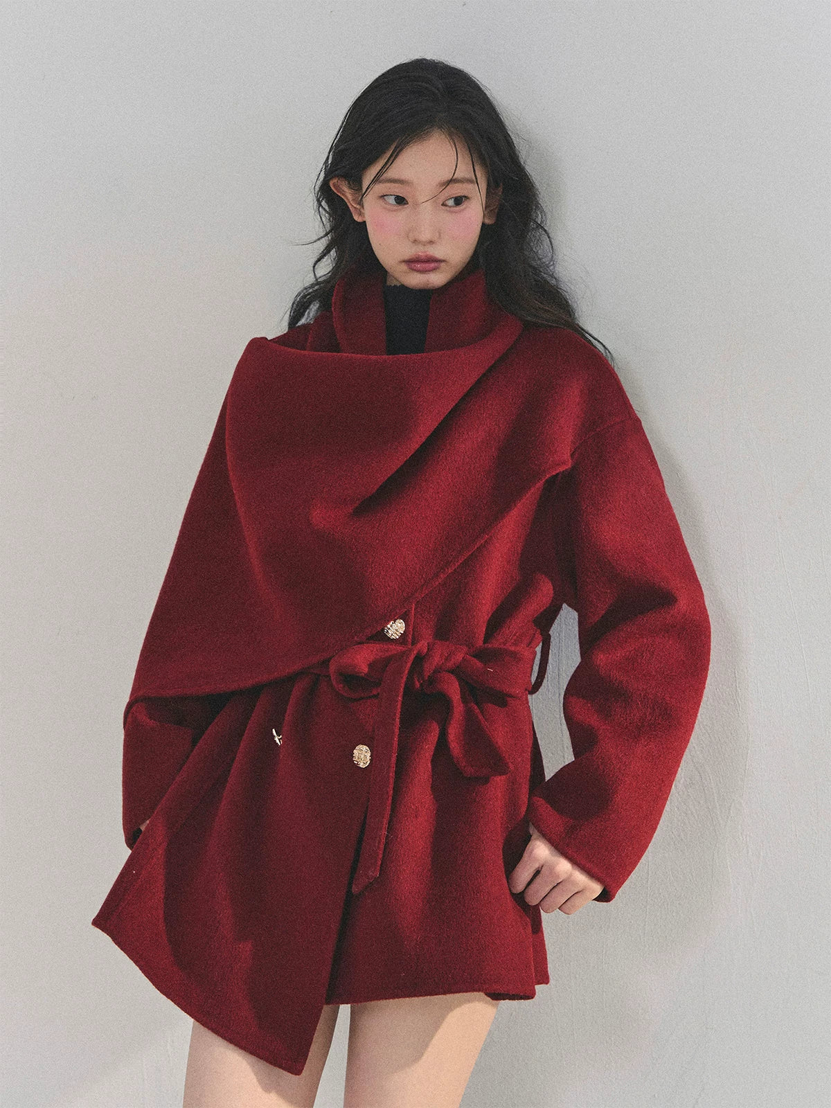 French British-Style Wool Coat