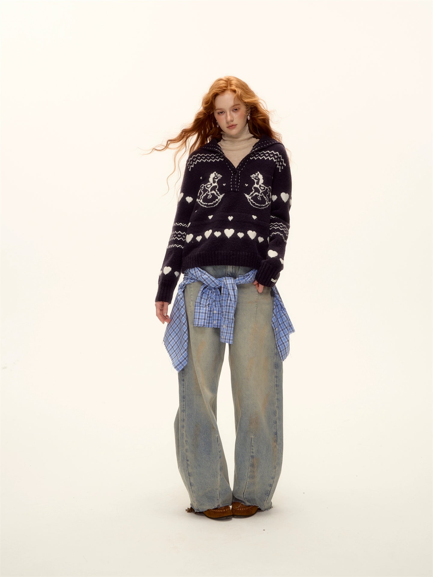 Pony Jacquard Knit Pullover