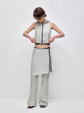 Color Blocking Fake Two-piece Zipper Slightly Flared Skirt - CHINASQUAD